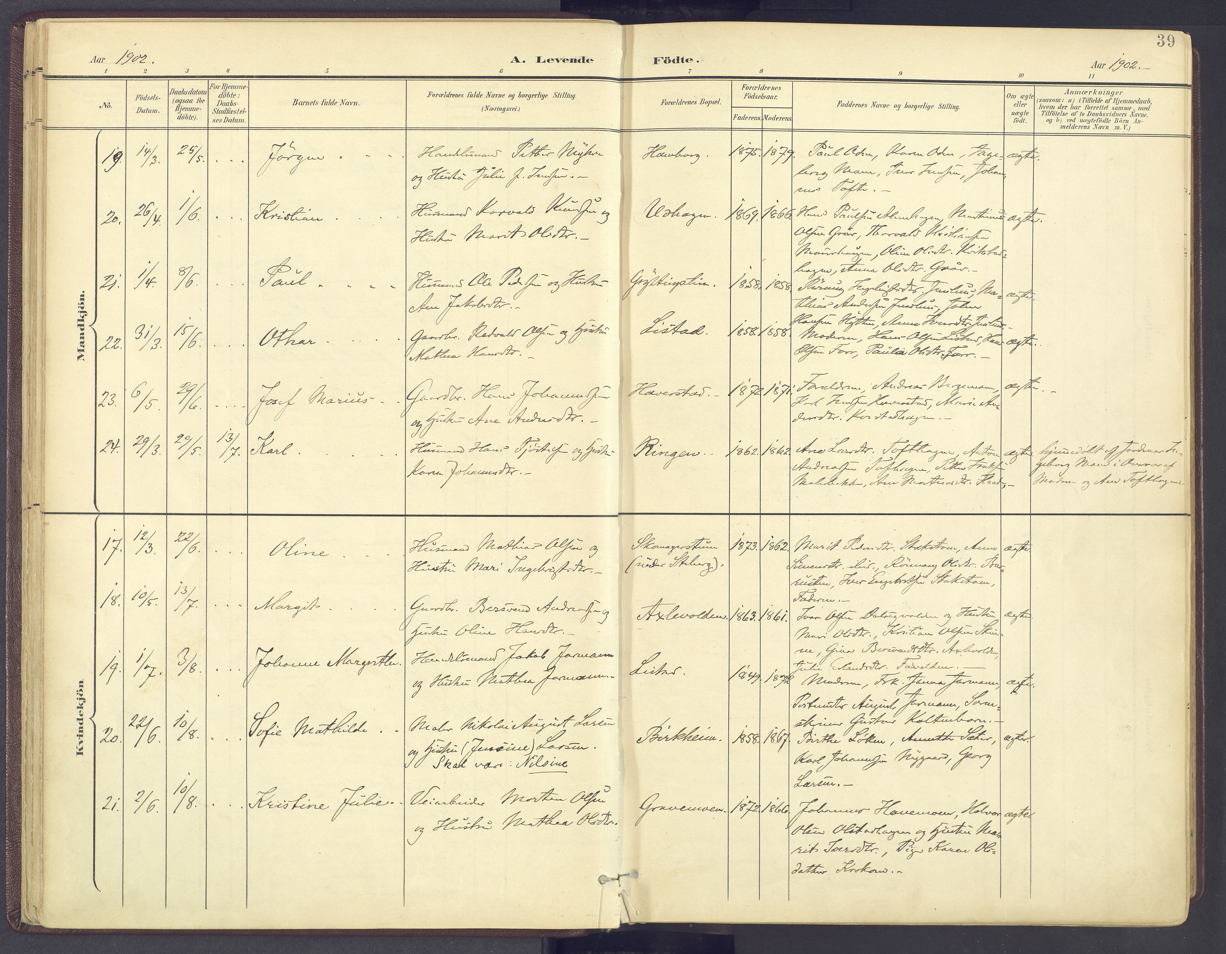 Sør-Fron prestekontor, SAH/PREST-010/H/Ha/Haa/L0004: Parish register (official) no. 4, 1898-1919, p. 39