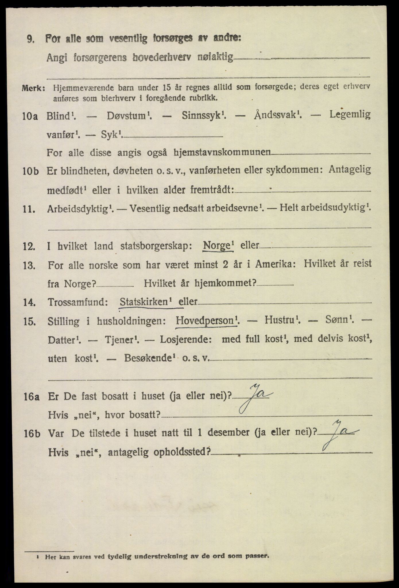 SAH, 1920 census for Tynset, 1920, p. 7503