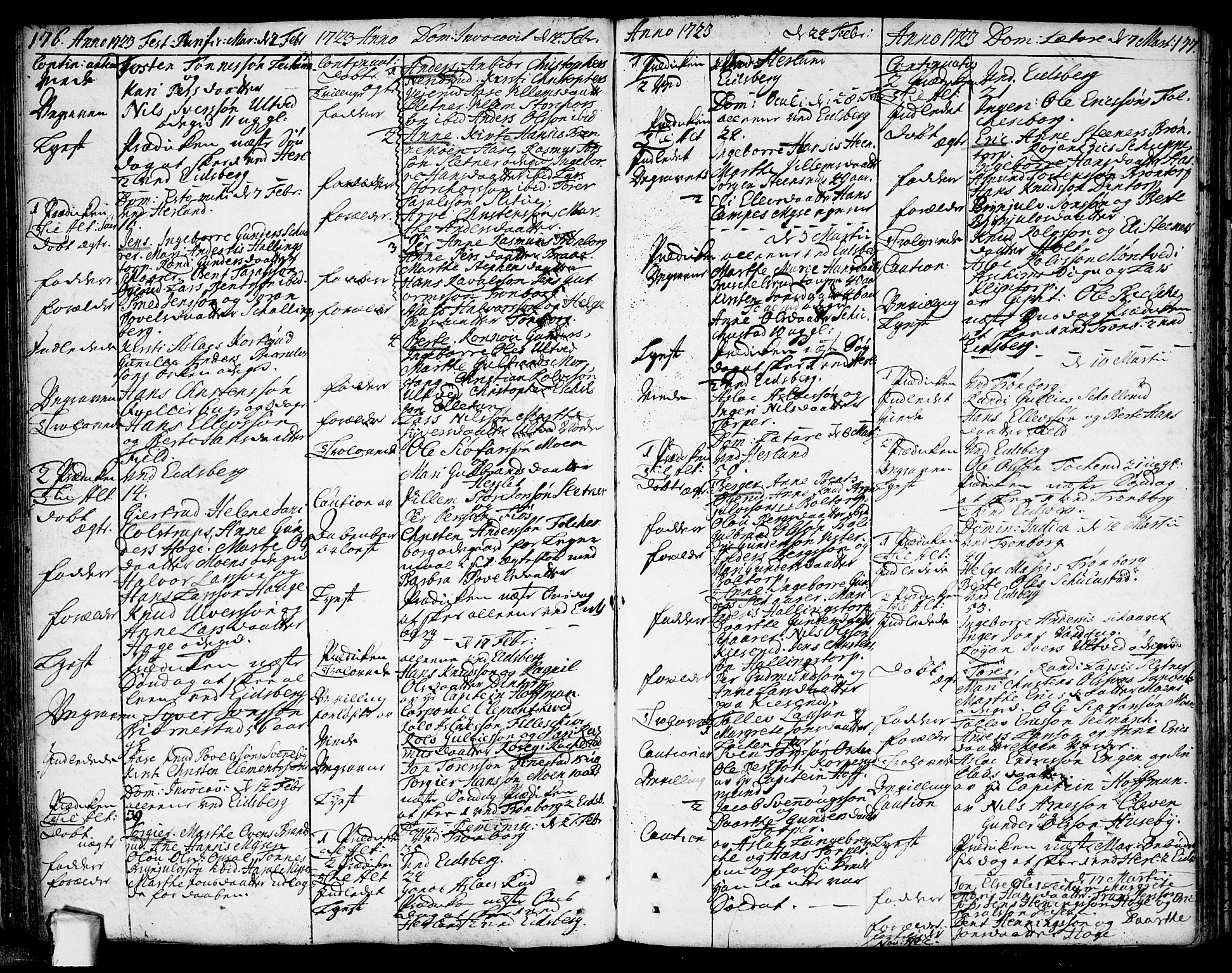 Eidsberg prestekontor Kirkebøker, SAO/A-10905/F/Fa/L0001: Parish register (official) no. I 1, 1710-1730, p. 176-177