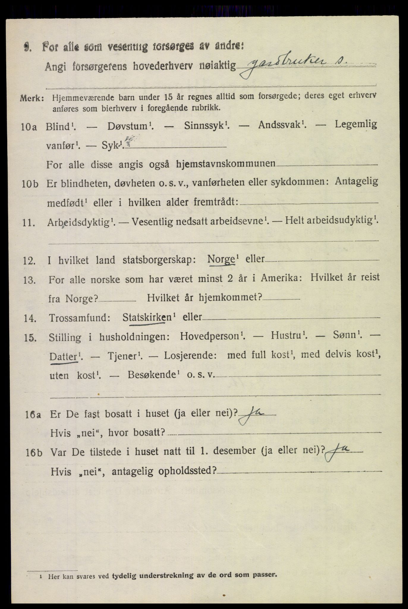 SAH, 1920 census for Sør-Aurdal, 1920, p. 9600