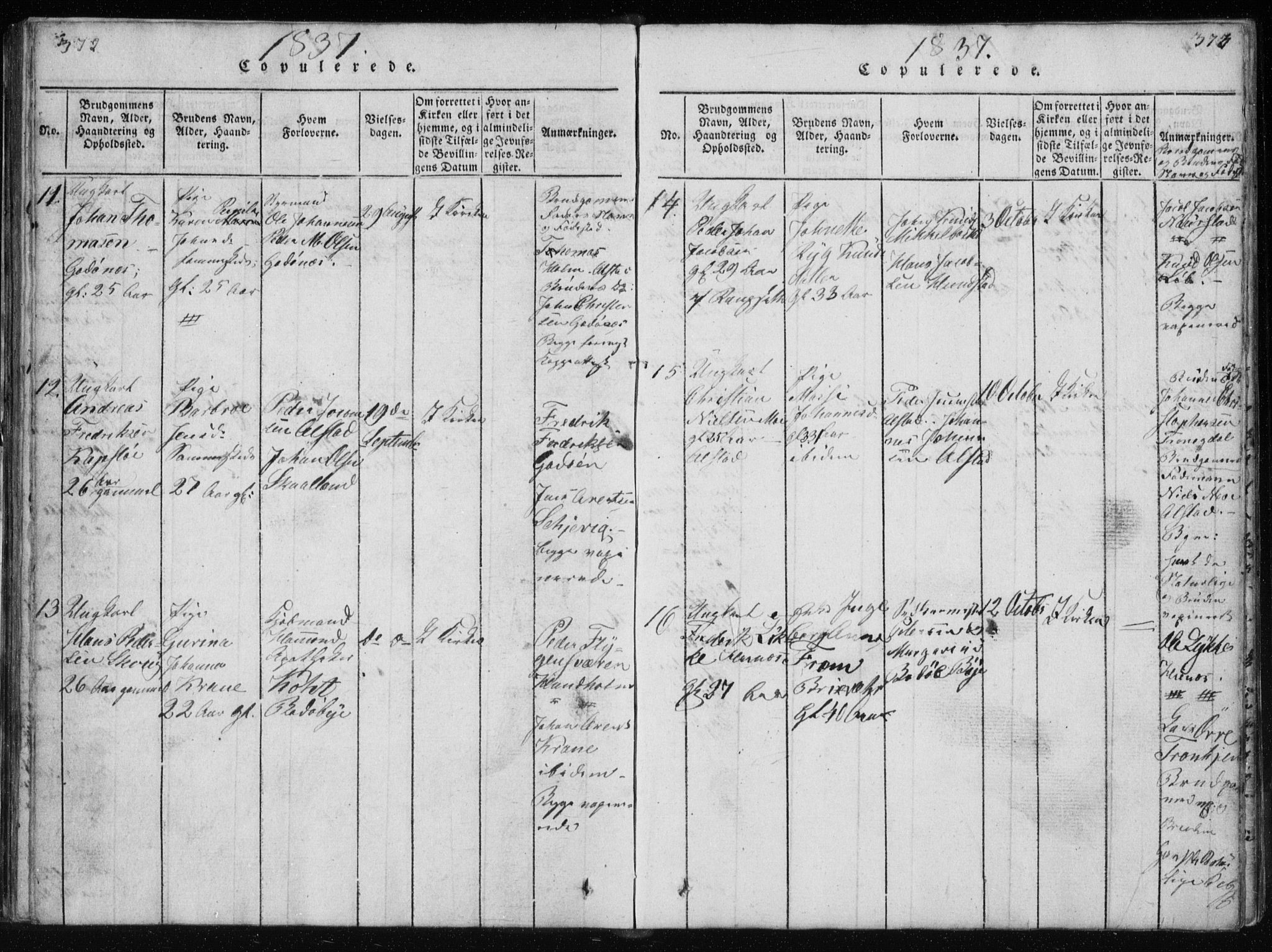 Ministerialprotokoller, klokkerbøker og fødselsregistre - Nordland, AV/SAT-A-1459/801/L0027: Parish register (copy) no. 801C02, 1835-1845, p. 372-373