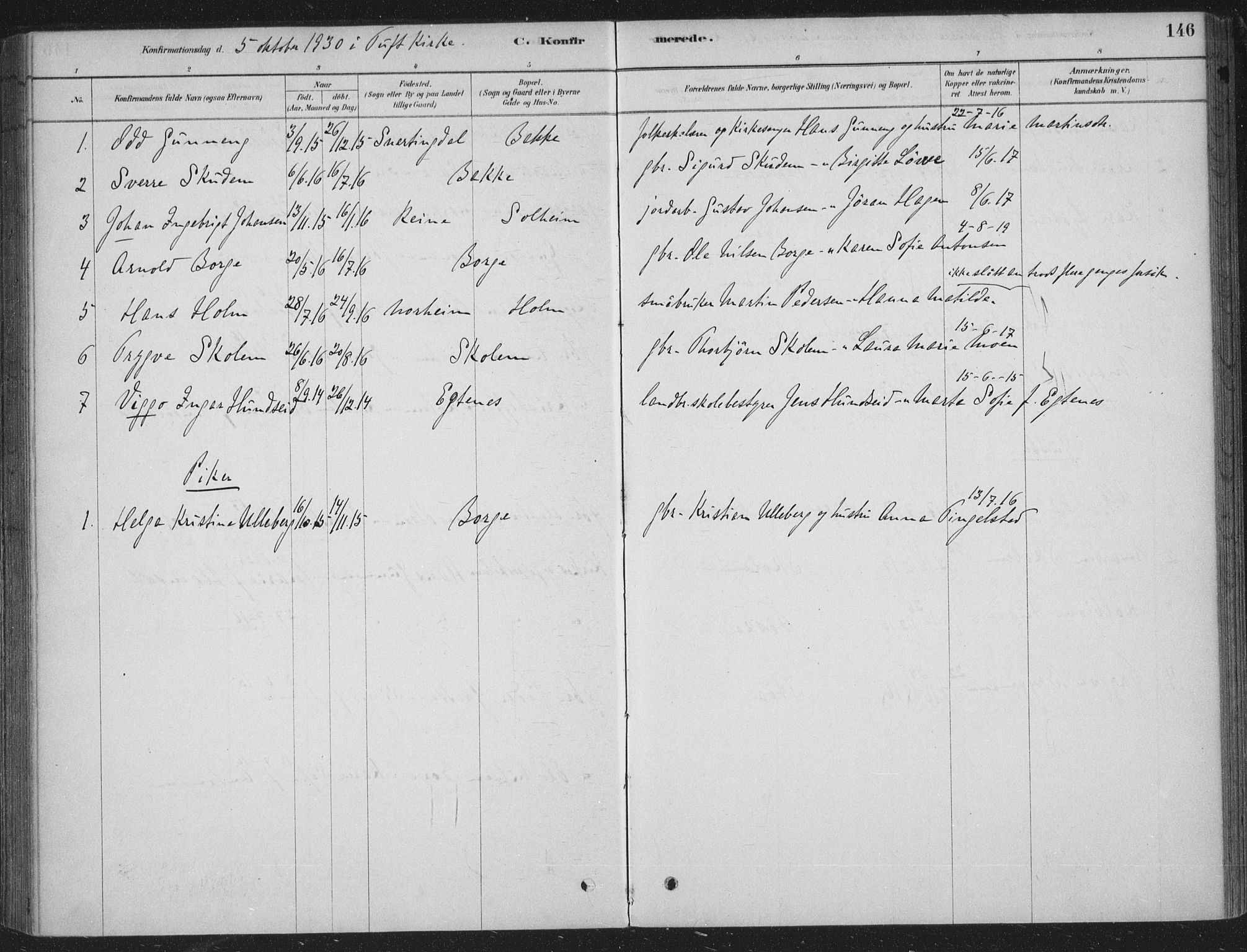 Sandsvær kirkebøker, AV/SAKO-A-244/F/Fe/L0001: Parish register (official) no. V 1, 1878-1936, p. 146