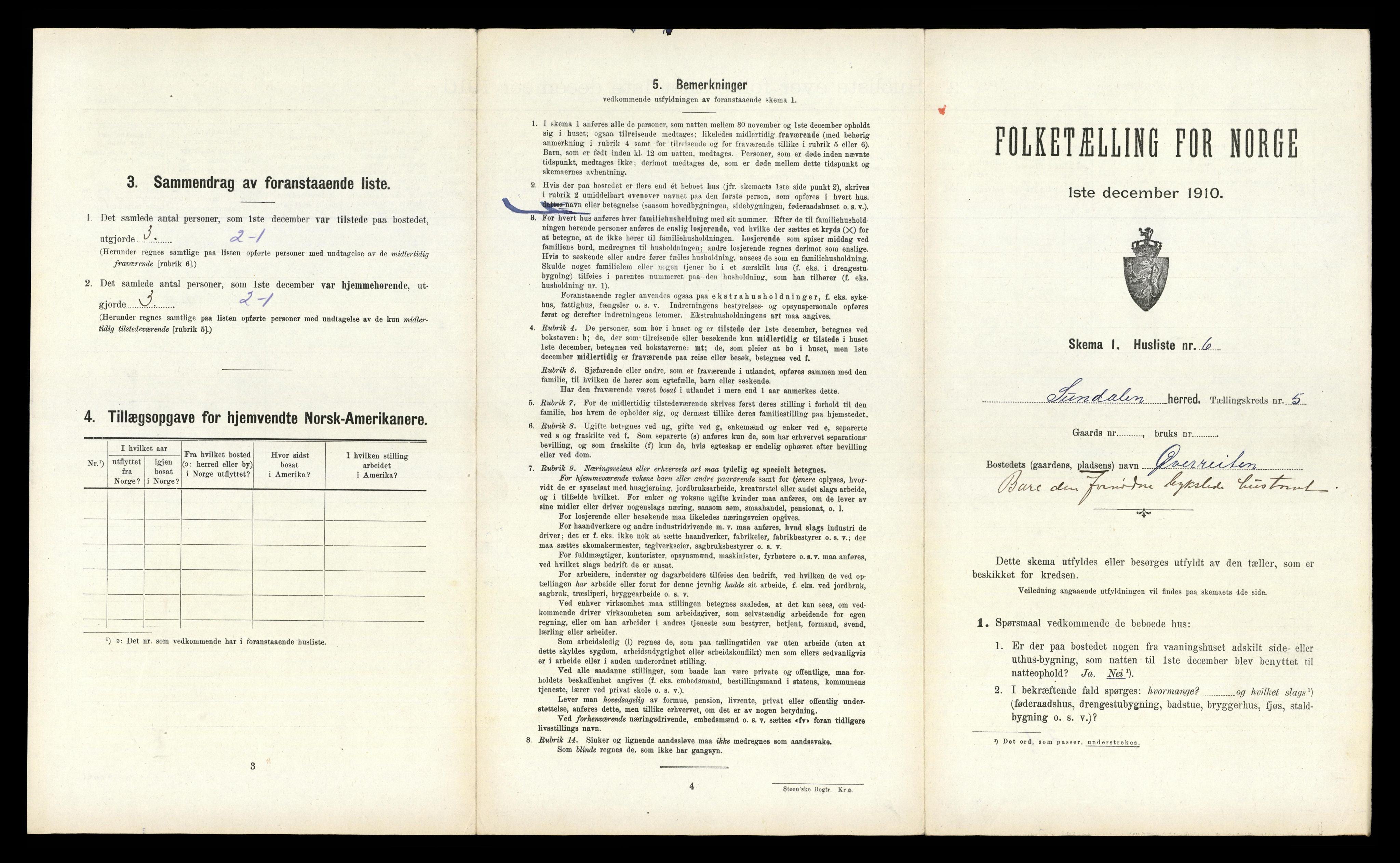RA, 1910 census for Sunndal, 1910, p. 347