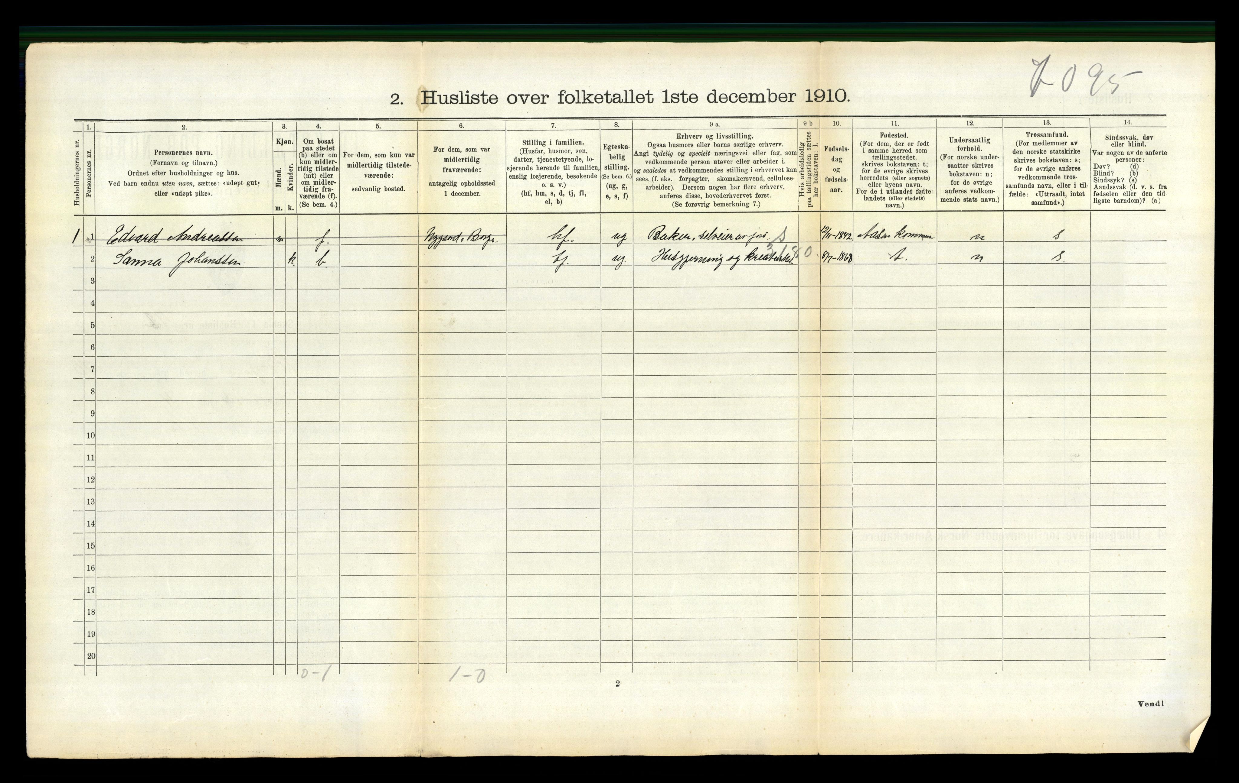 RA, 1910 census for Borge, 1910, p. 1078