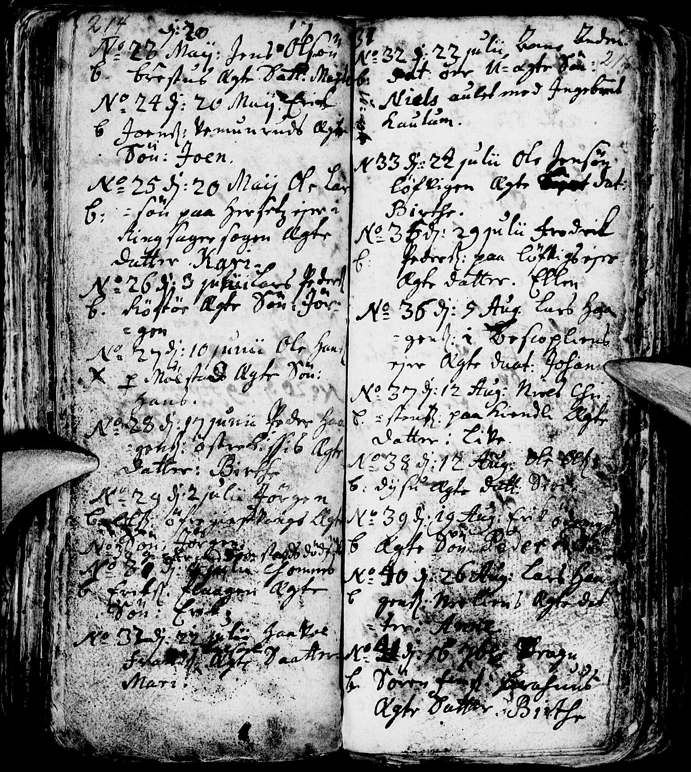 Nes prestekontor, Hedmark, AV/SAH-PREST-020/L/La/L0001: Parish register (copy) no. 1, 1663-1784, p. 214-215