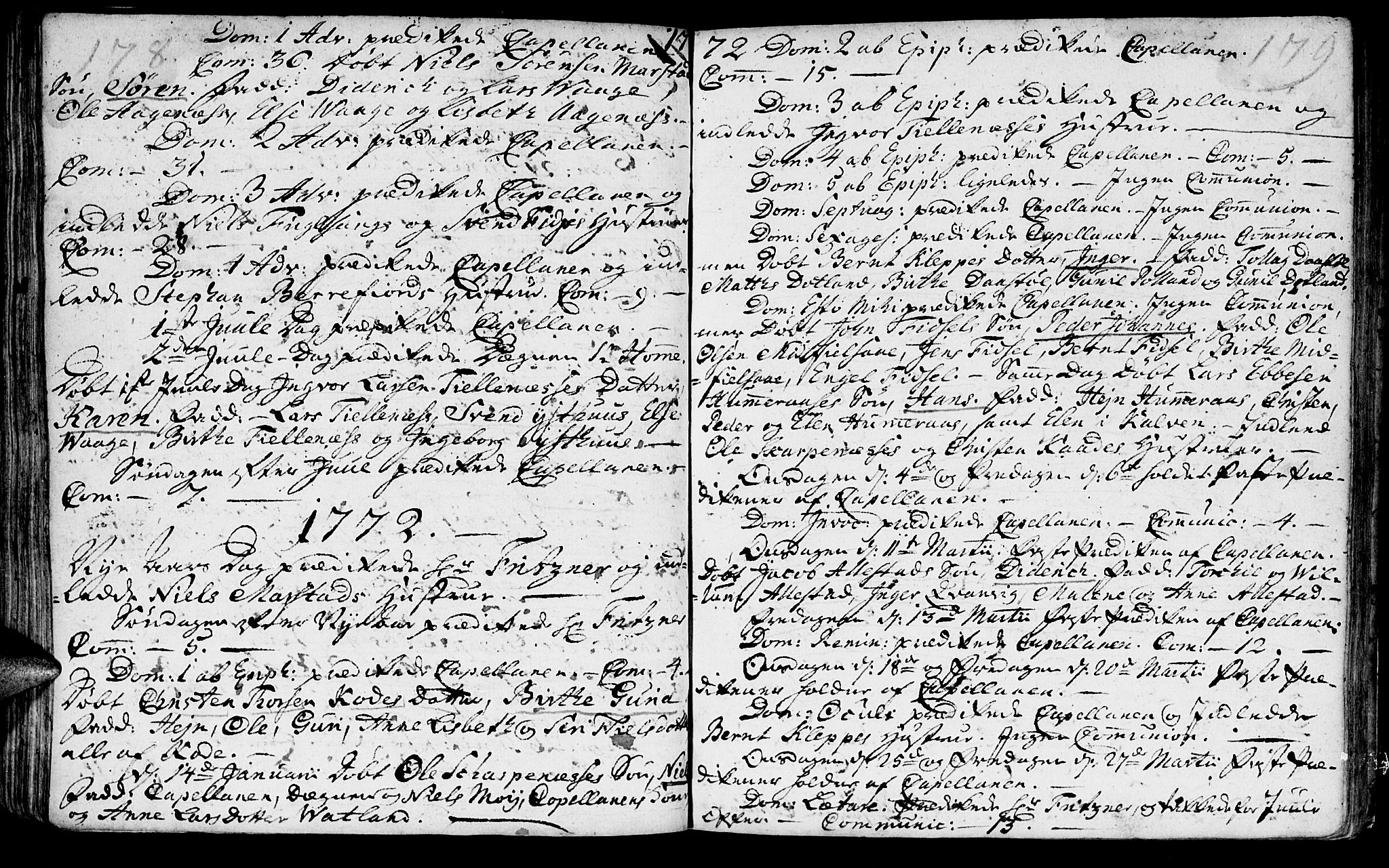 Flekkefjord sokneprestkontor, AV/SAK-1111-0012/F/Fa/Fab/L0001: Parish register (official) no. A 1, 1750-1780, p. 178-179