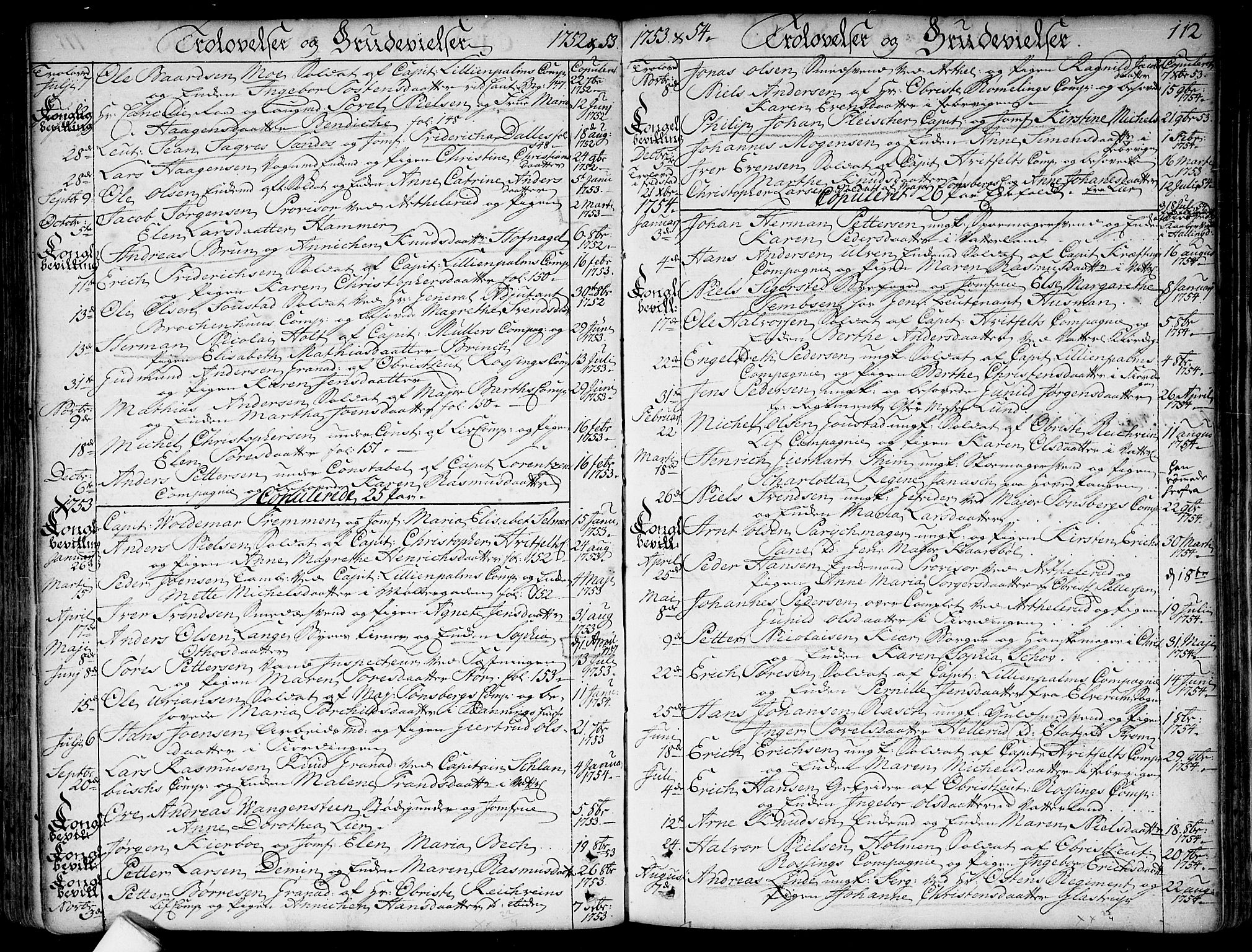 Garnisonsmenigheten Kirkebøker, SAO/A-10846/F/Fa/L0001: Parish register (official) no. 1, 1734-1756, p. 112