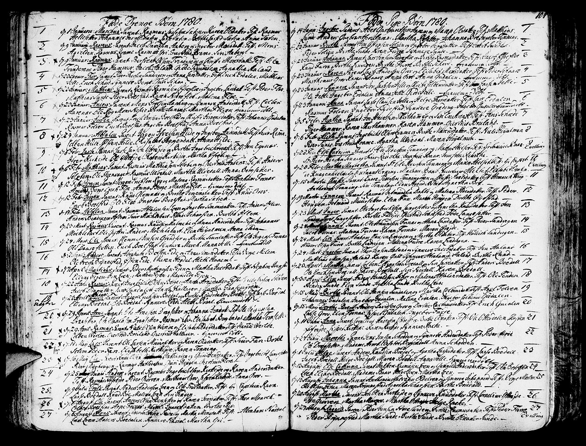 Innvik sokneprestembete, SAB/A-80501: Parish register (official) no. A 1, 1750-1816, p. 104