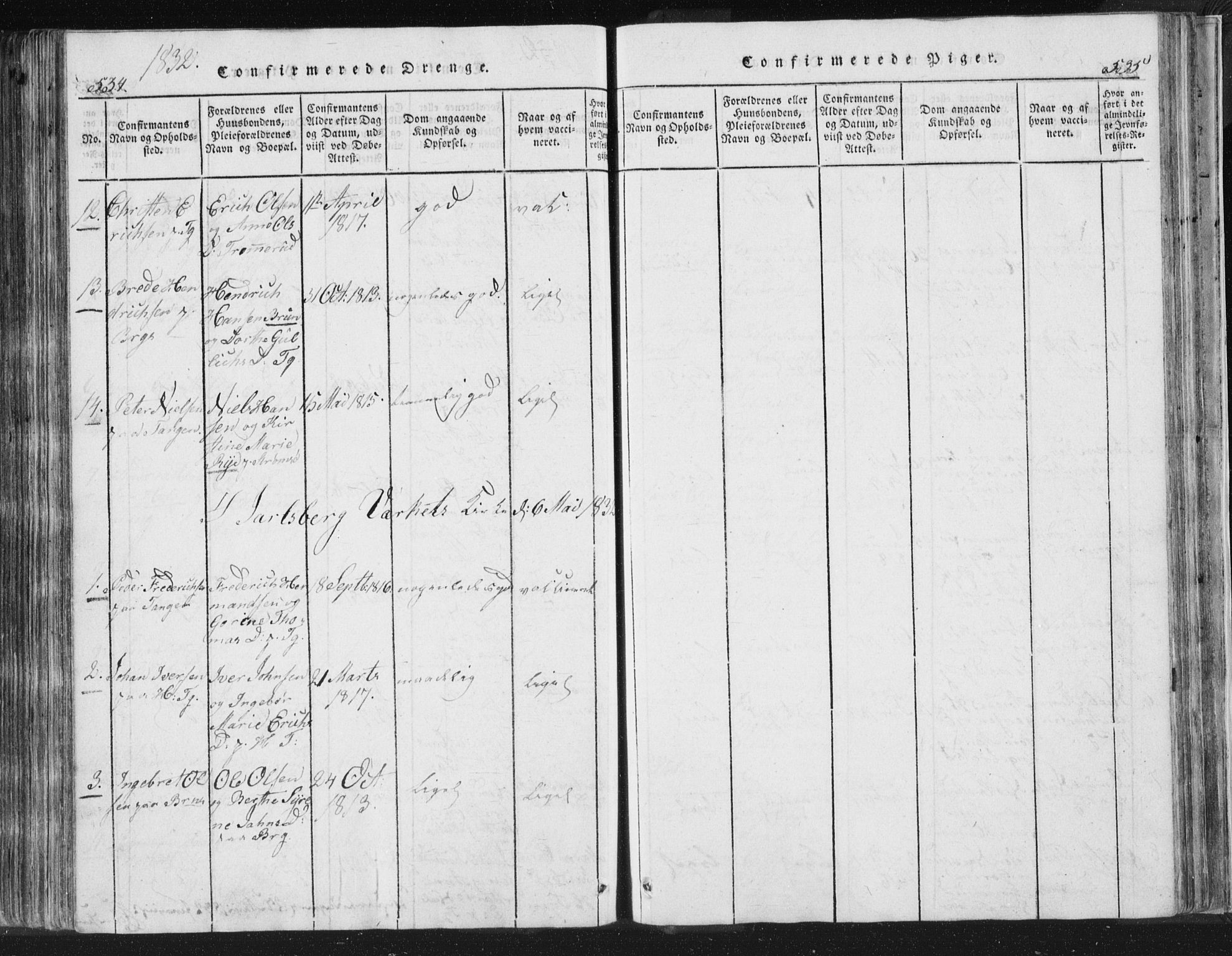 Strømsø kirkebøker, AV/SAKO-A-246/F/Fb/L0004: Parish register (official) no. II 4, 1814-1843, p. 534-535