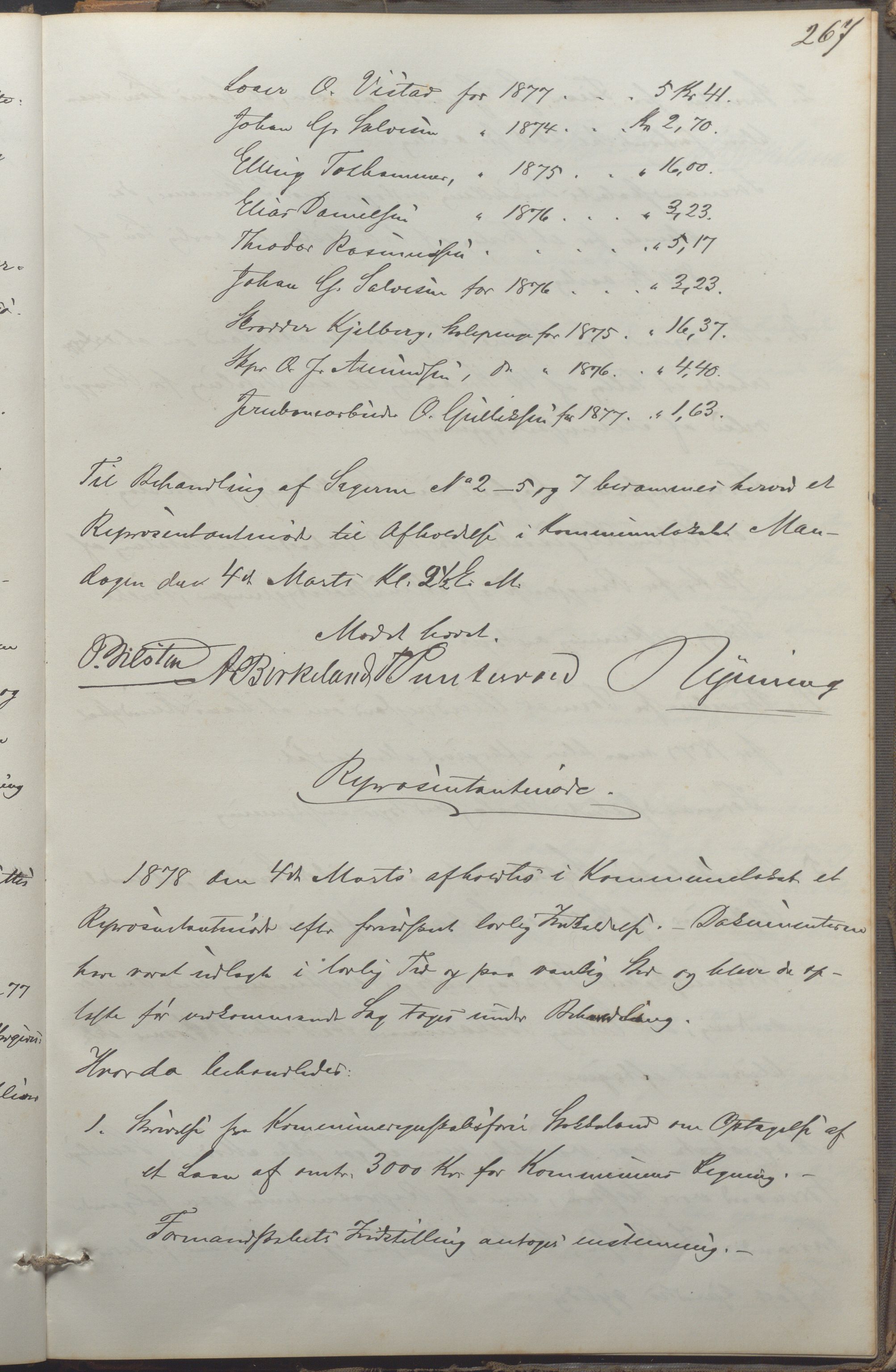 Egersund kommune (Ladested) - Formannskapet, IKAR/K-100502/A/L0003: Forhandlingsprotokoll, 1866-1878, p. 267a