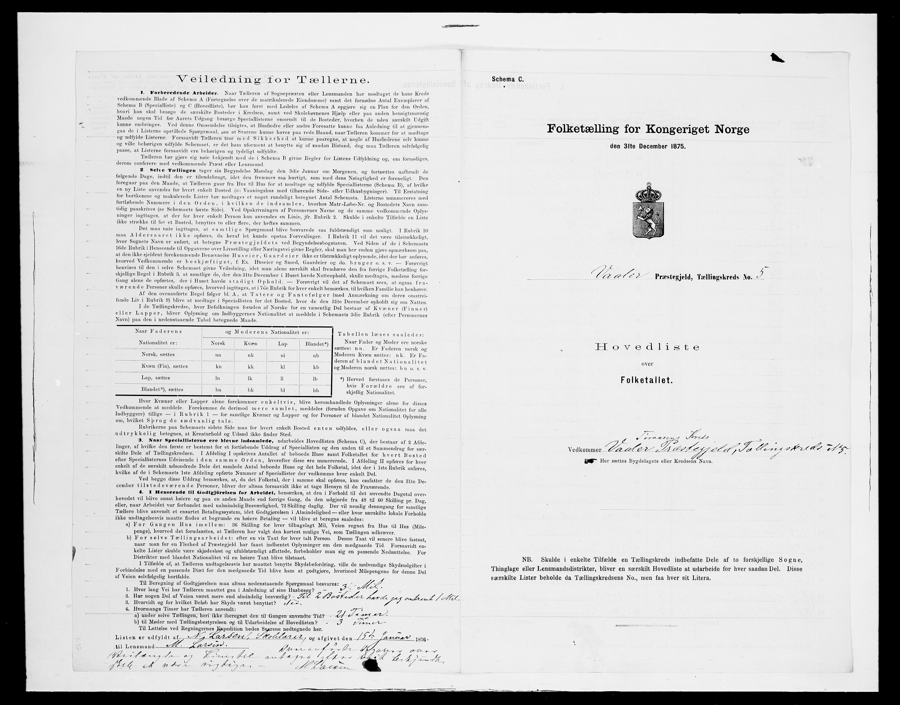 SAH, 1875 census for 0426P Våler parish (Hedmark), 1875, p. 24