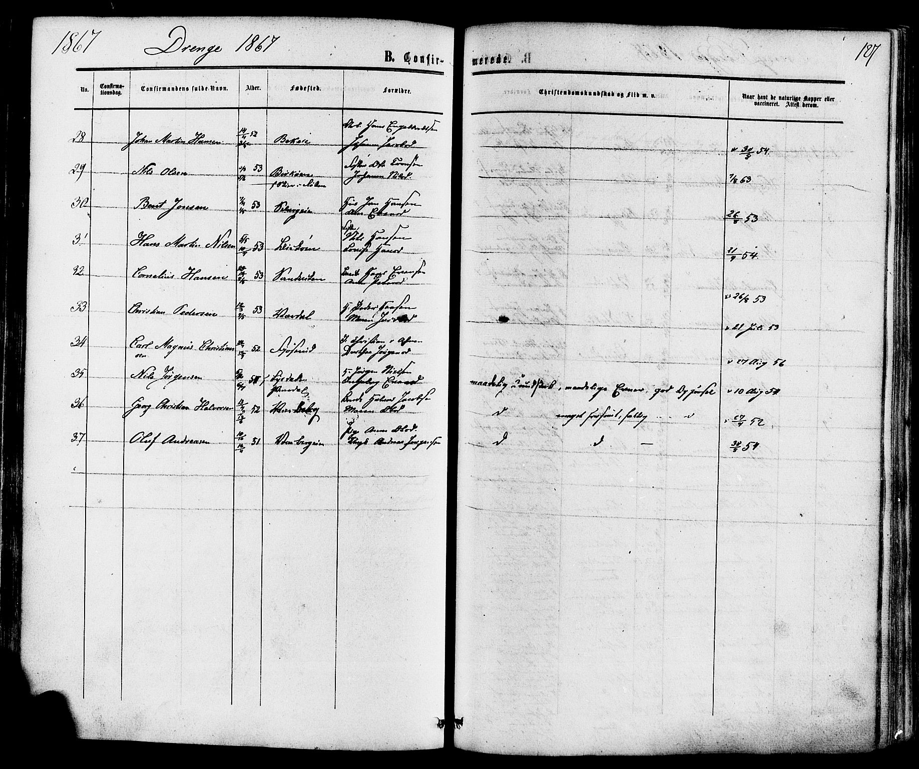 Sande Kirkebøker, AV/SAKO-A-53/F/Fa/L0005: Parish register (official) no. 5, 1865-1877, p. 127