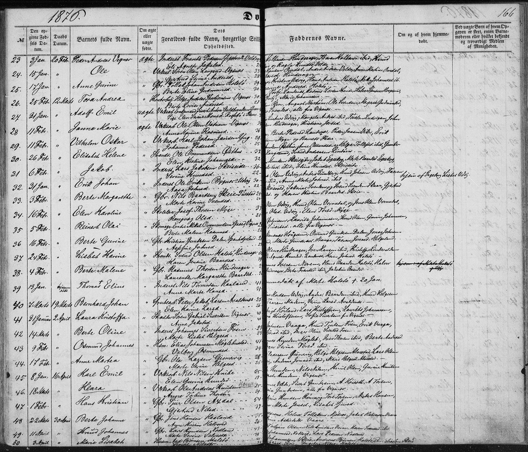 Avaldsnes sokneprestkontor, SAST/A -101851/H/Ha/Haa/L0010: Parish register (official) no. A 10, 1857-1876, p. 166