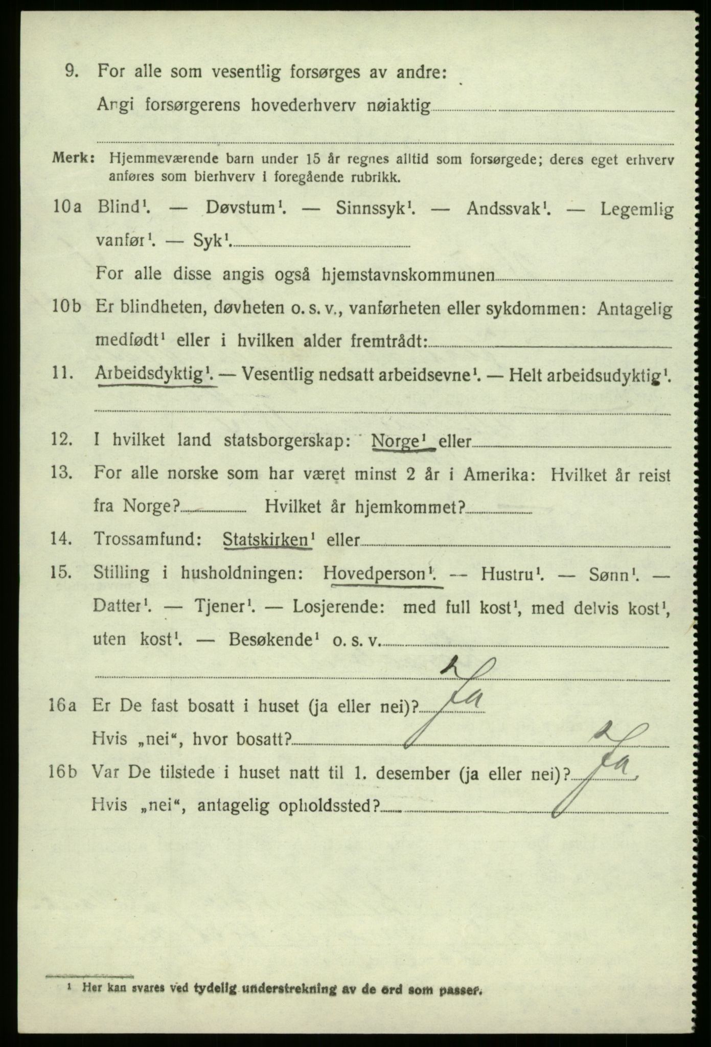 SAB, 1920 census for Haus, 1920, p. 3274