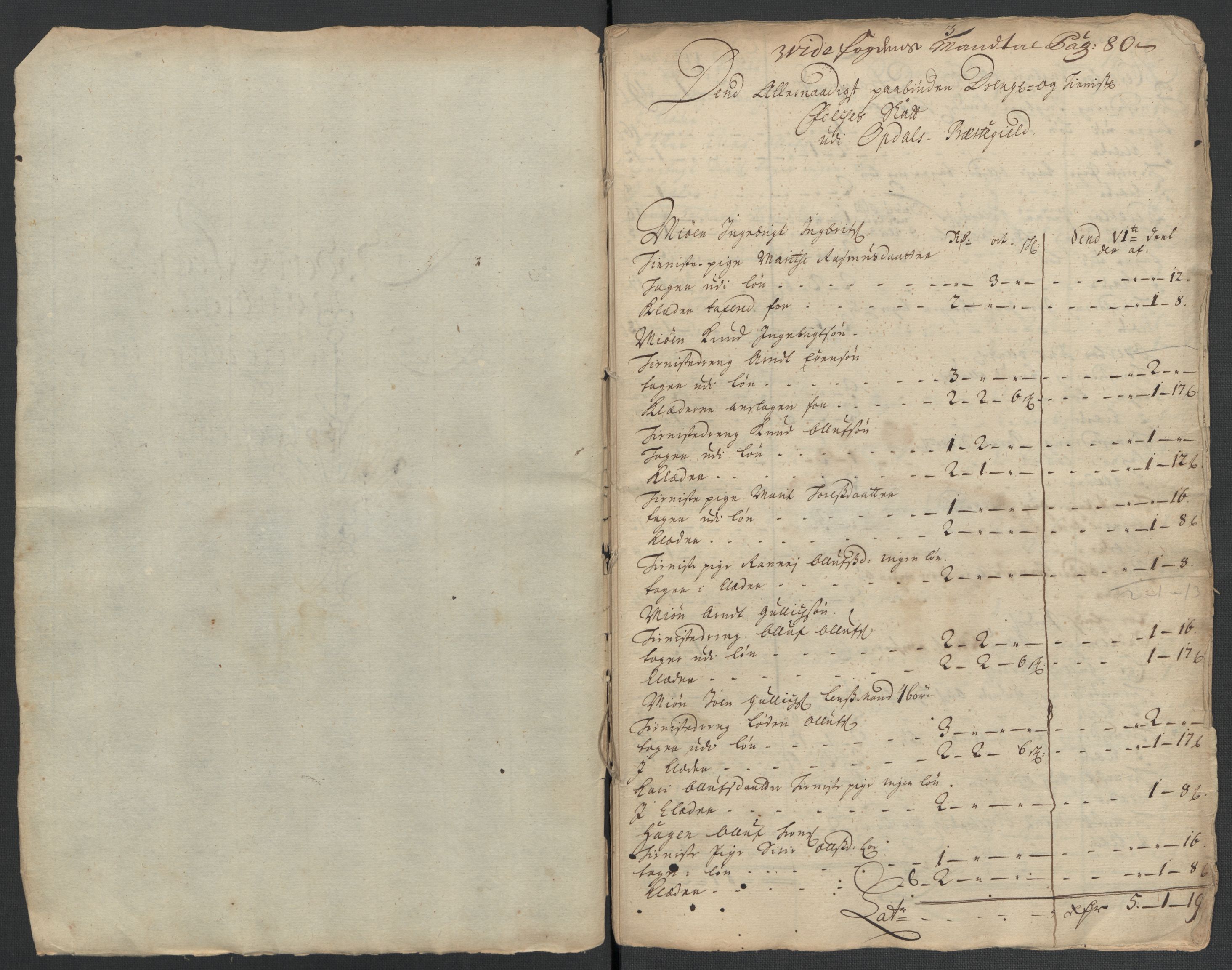 Rentekammeret inntil 1814, Reviderte regnskaper, Fogderegnskap, RA/EA-4092/R60/L3962: Fogderegnskap Orkdal og Gauldal, 1711, p. 94