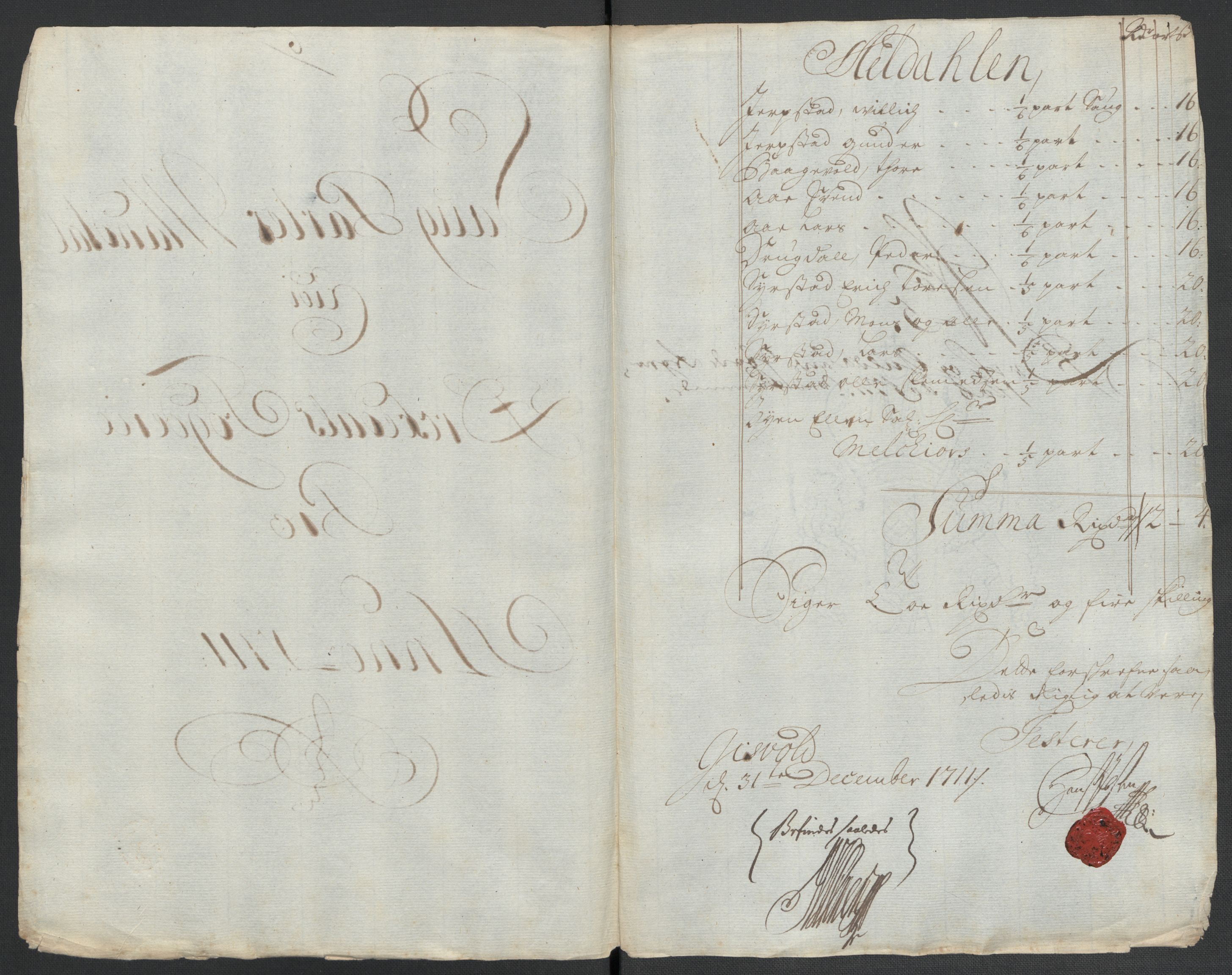 Rentekammeret inntil 1814, Reviderte regnskaper, Fogderegnskap, RA/EA-4092/R60/L3961: Fogderegnskap Orkdal og Gauldal, 1711, p. 125