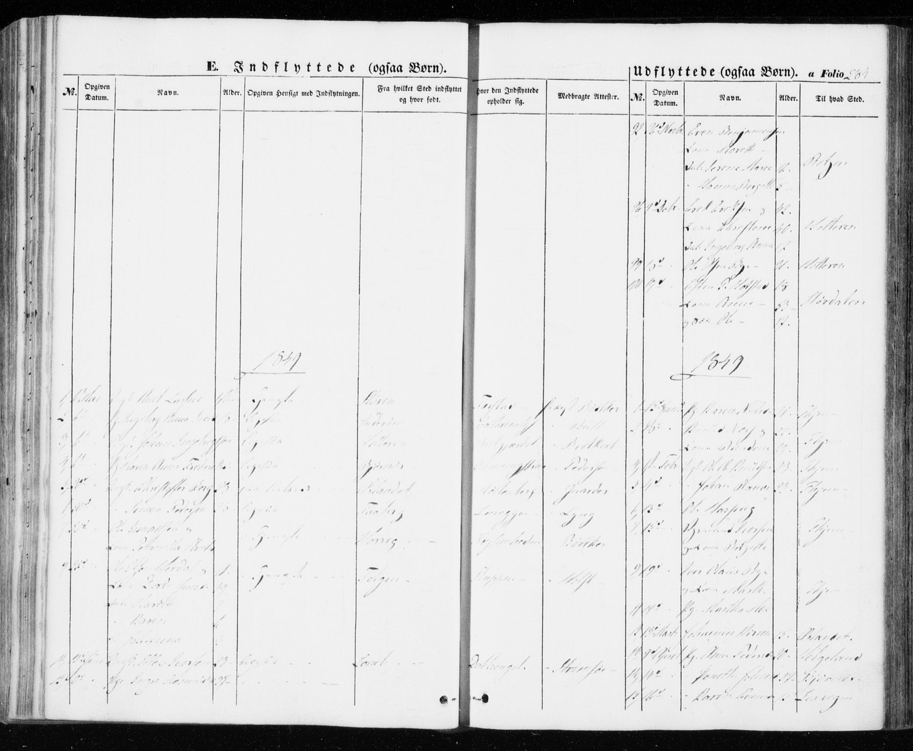 Ministerialprotokoller, klokkerbøker og fødselsregistre - Sør-Trøndelag, SAT/A-1456/606/L0291: Parish register (official) no. 606A06, 1848-1856, p. 284