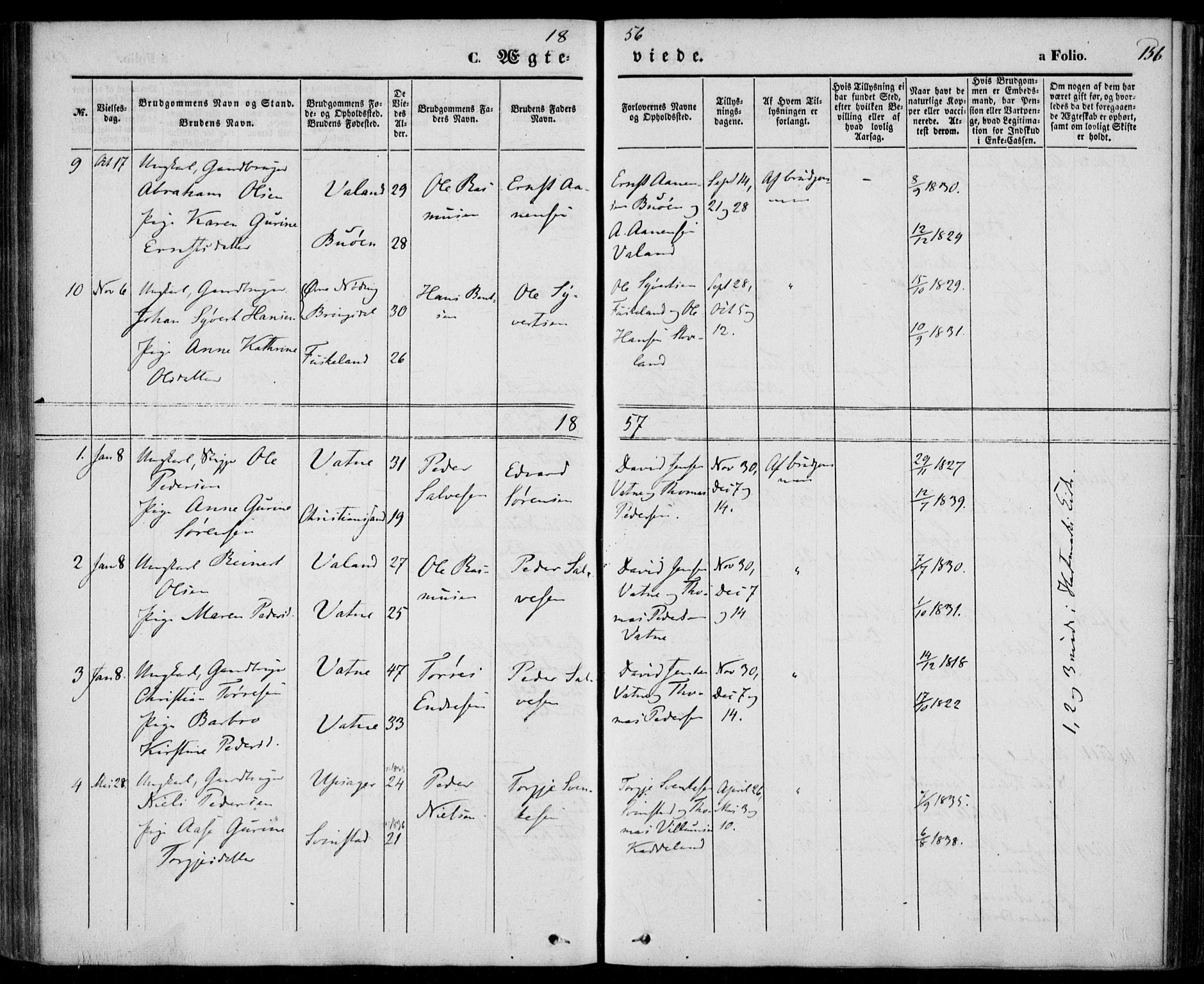 Holum sokneprestkontor, AV/SAK-1111-0022/F/Fa/Faa/L0005: Parish register (official) no. A 5, 1850-1864, p. 156