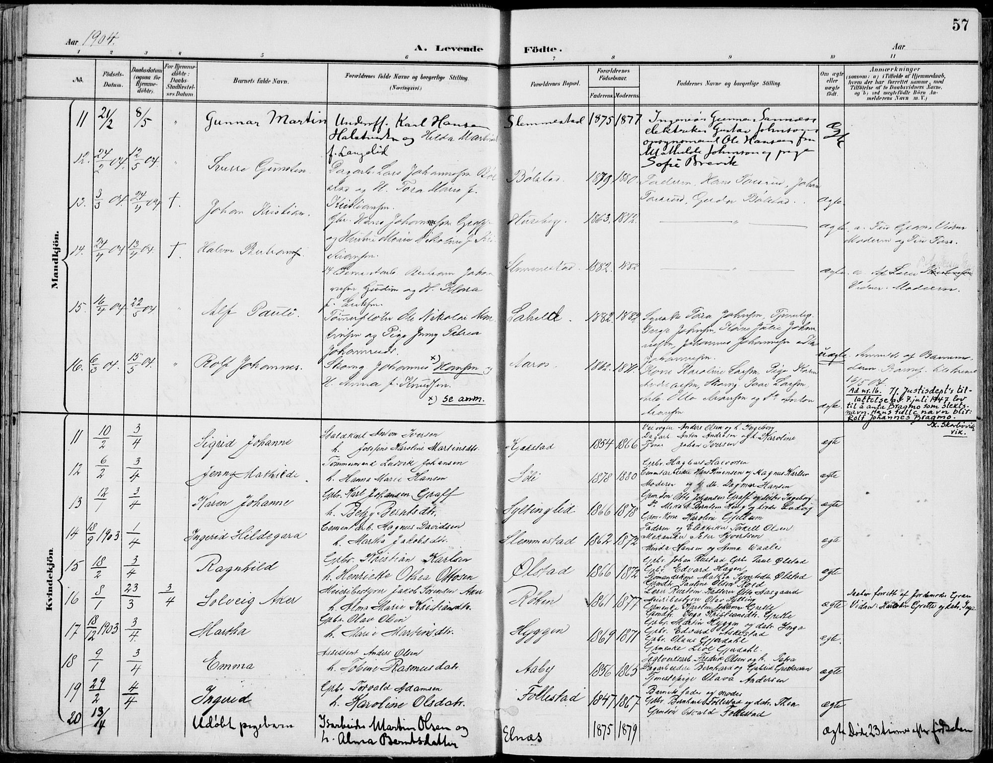 Røyken kirkebøker, SAKO/A-241/F/Fa/L0009: Parish register (official) no. 9, 1898-1911, p. 57