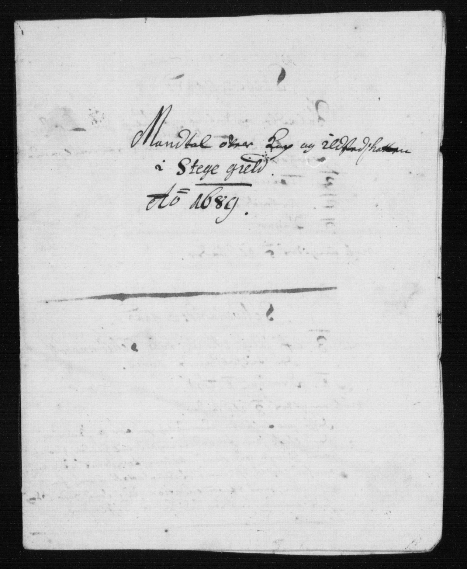 Rentekammeret inntil 1814, Reviderte regnskaper, Stiftamtstueregnskaper, Trondheim stiftamt og Nordland amt, AV/RA-EA-6044/R/Rh/L0013: Nordland amt, 1689