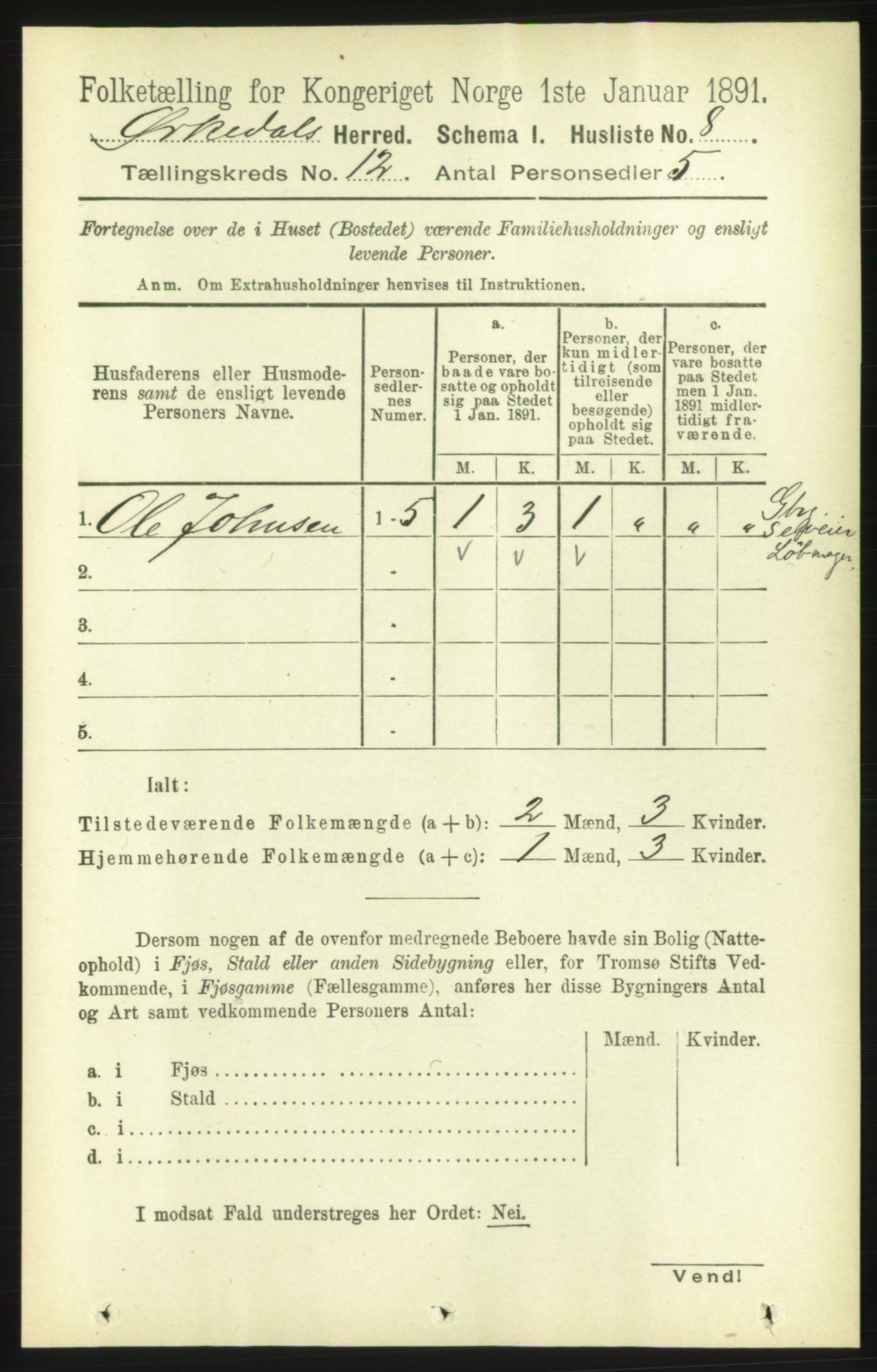 RA, 1891 census for 1638 Orkdal, 1891, p. 5523