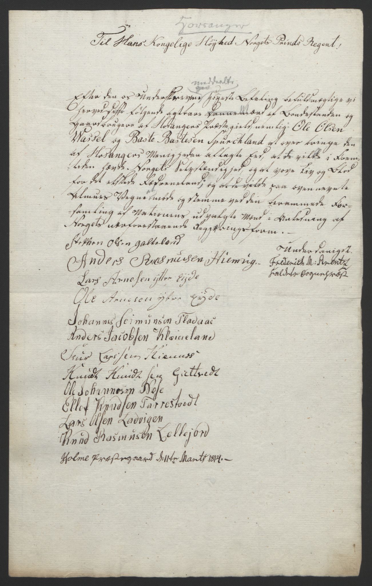 Statsrådssekretariatet, RA/S-1001/D/Db/L0008: Fullmakter for Eidsvollsrepresentantene i 1814. , 1814, p. 283