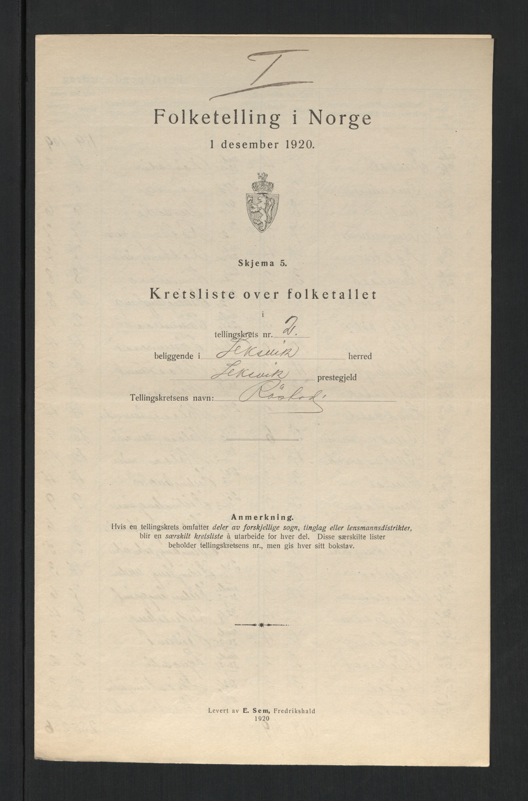 SAT, 1920 census for Leksvik, 1920, p. 12