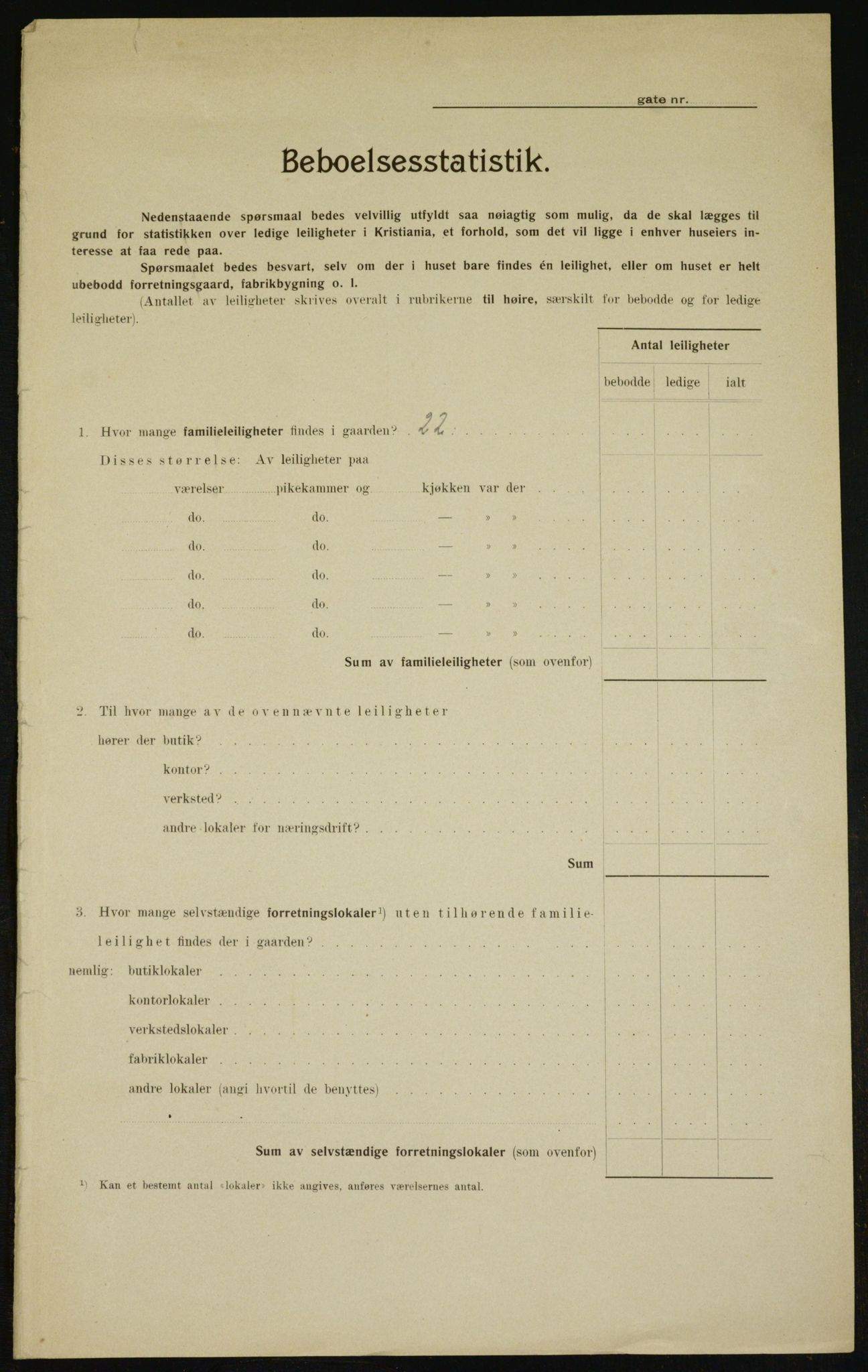 OBA, Municipal Census 1910 for Kristiania, 1910, p. 20654