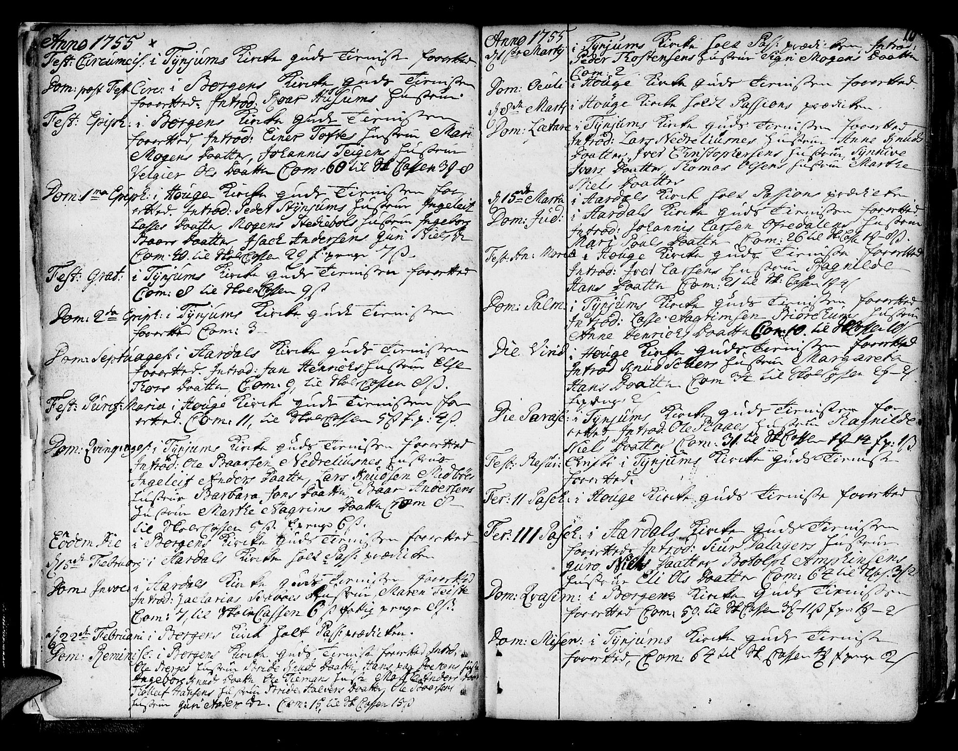 Lærdal sokneprestembete, SAB/A-81201: Parish register (official) no. A 2, 1752-1782, p. 10
