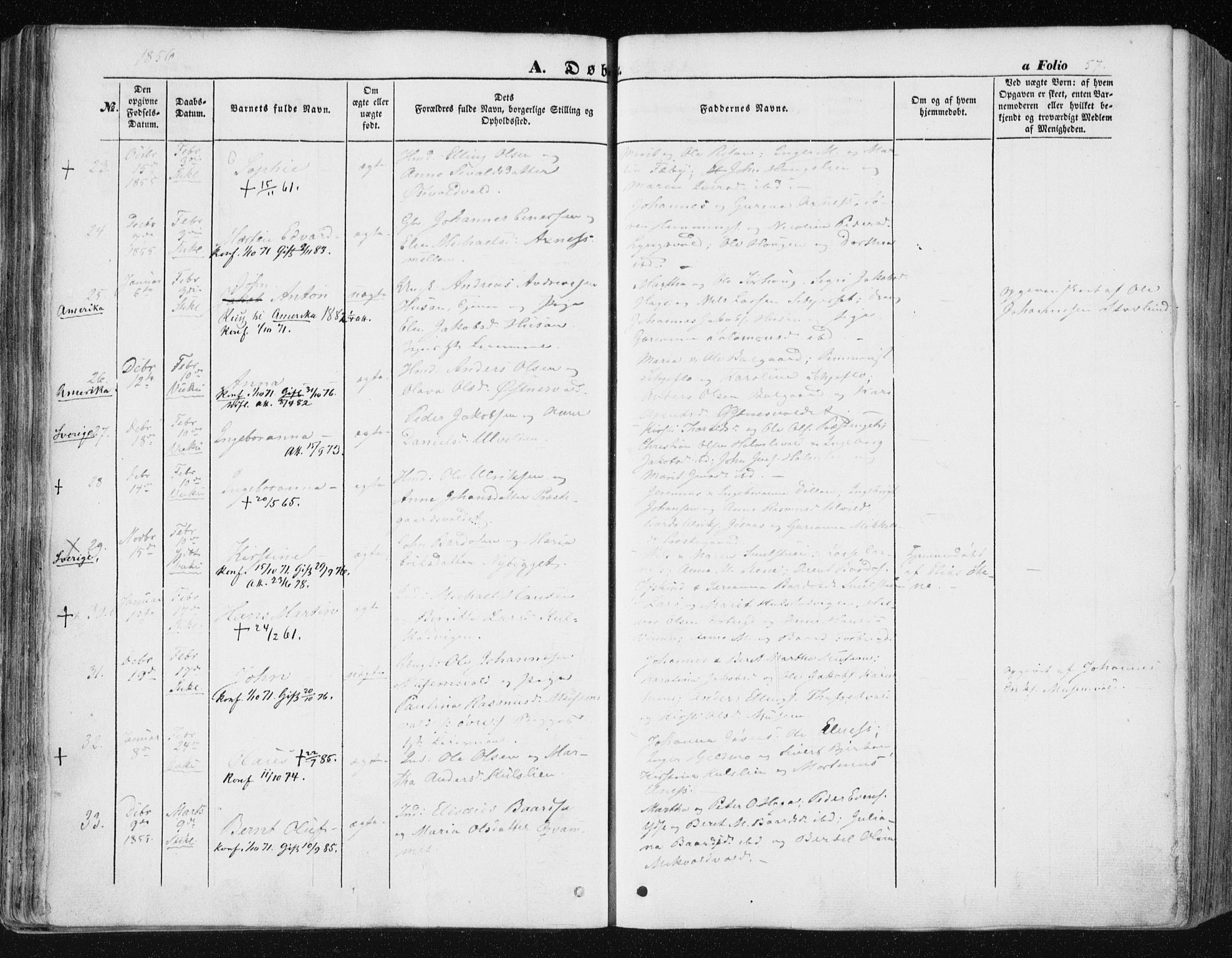 Ministerialprotokoller, klokkerbøker og fødselsregistre - Nord-Trøndelag, AV/SAT-A-1458/723/L0240: Parish register (official) no. 723A09, 1852-1860, p. 57