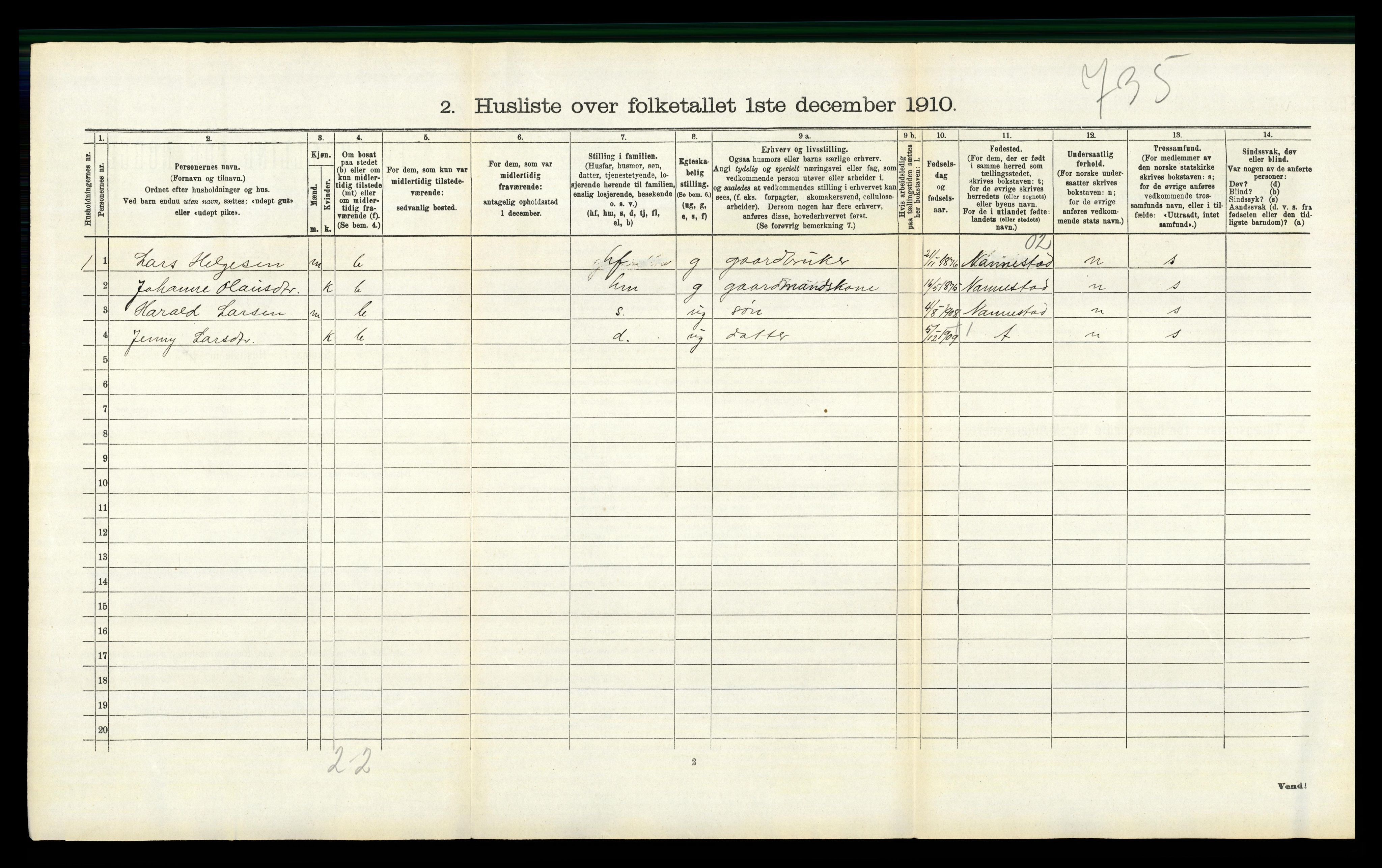 RA, 1910 census for Gjerdrum, 1910, p. 292