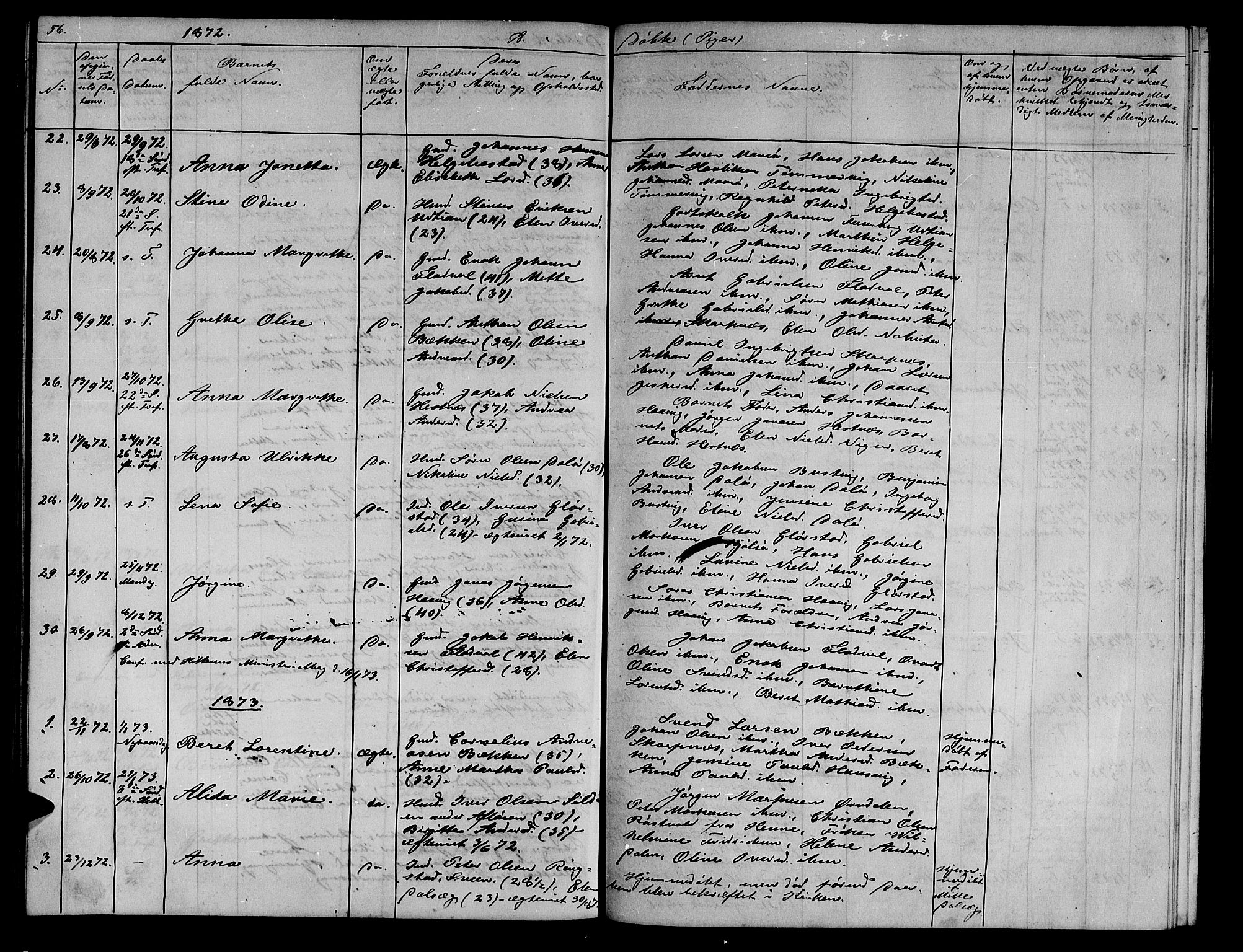 Ministerialprotokoller, klokkerbøker og fødselsregistre - Sør-Trøndelag, SAT/A-1456/634/L0539: Parish register (copy) no. 634C01, 1866-1873, p. 56