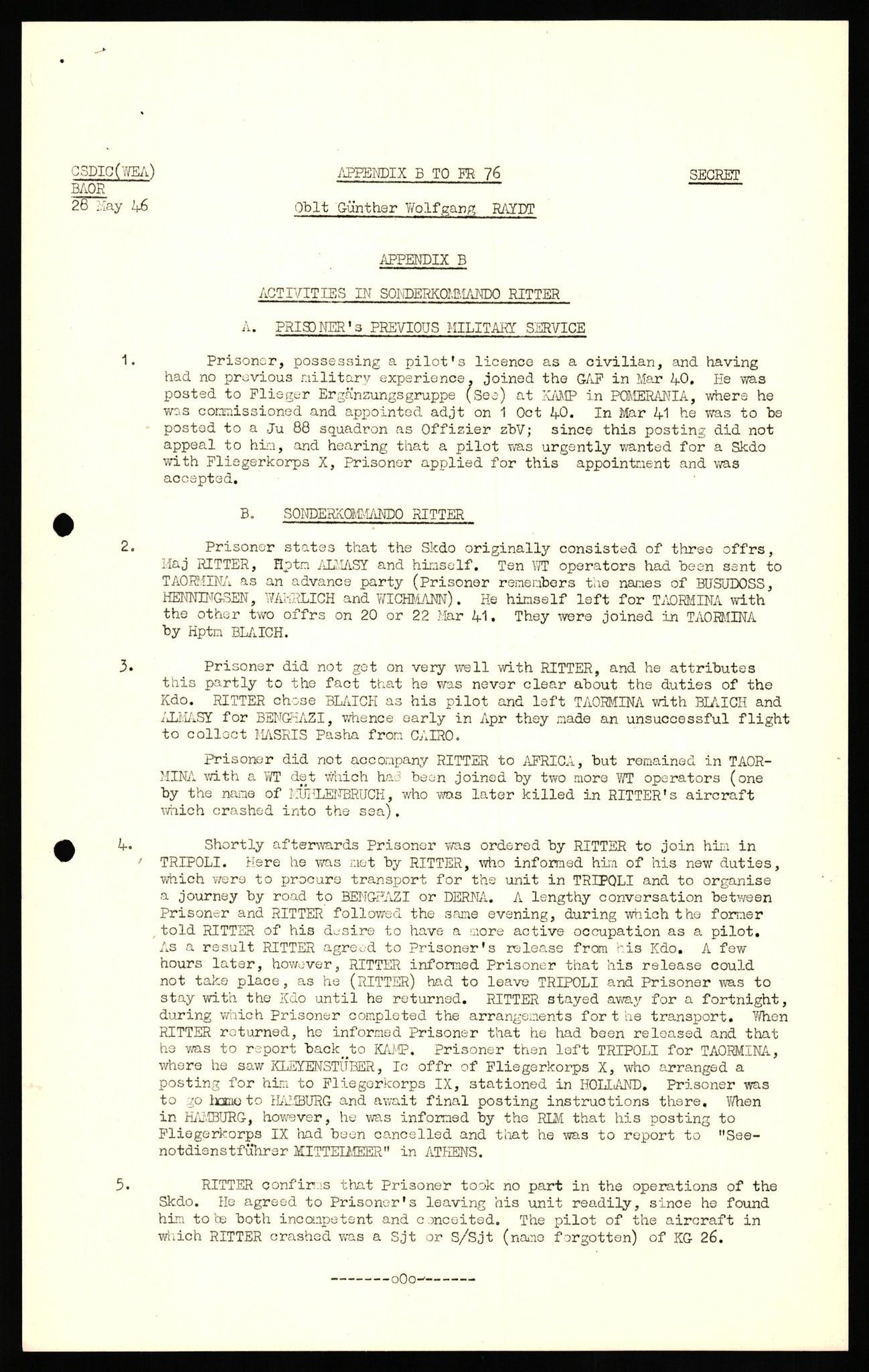 Forsvaret, Forsvarets overkommando II, AV/RA-RAFA-3915/D/Db/L0027: CI Questionaires. Tyske okkupasjonsstyrker i Norge. Tyskere., 1945-1946, p. 74