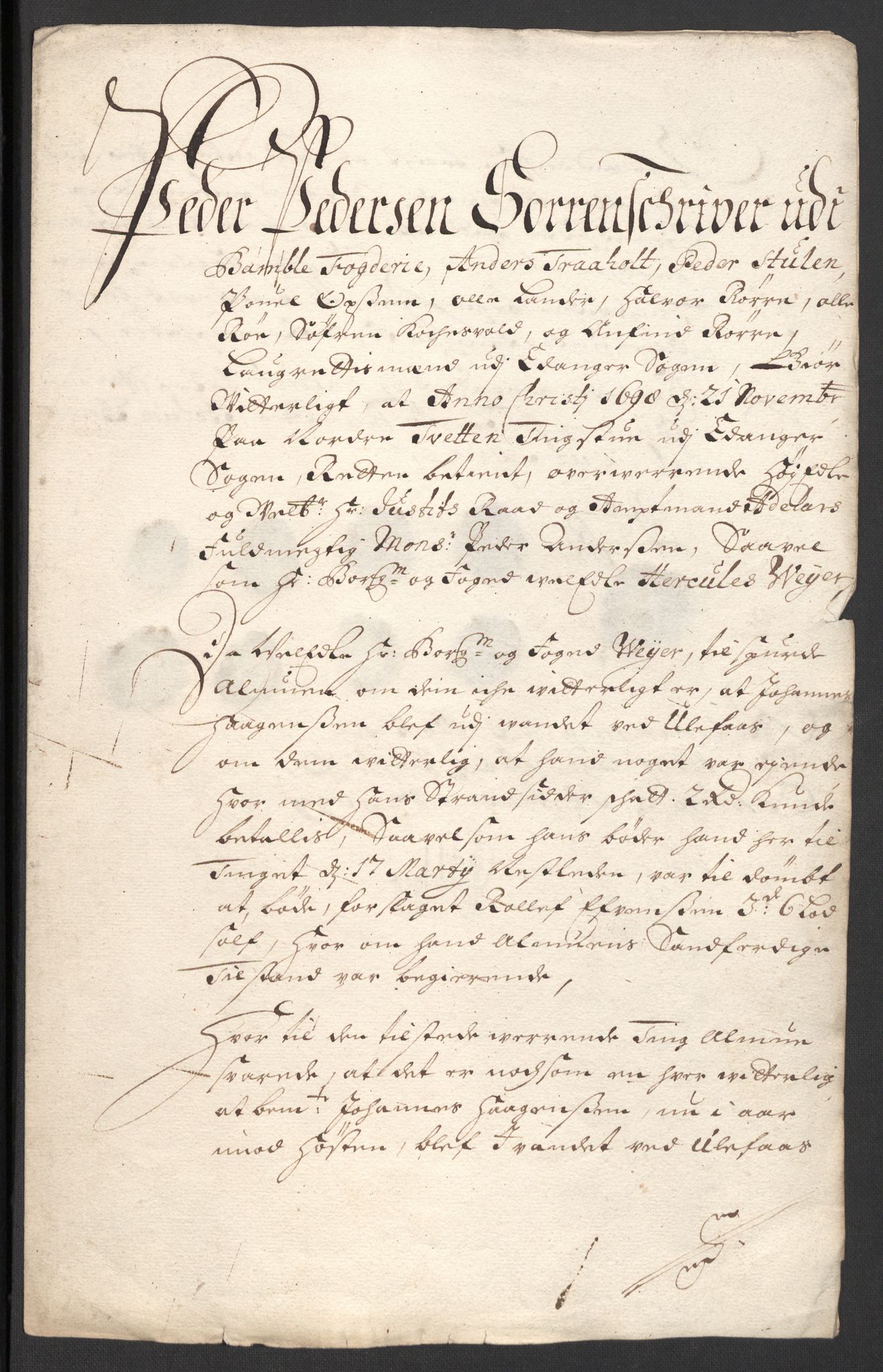 Rentekammeret inntil 1814, Reviderte regnskaper, Fogderegnskap, AV/RA-EA-4092/R36/L2099: Fogderegnskap Øvre og Nedre Telemark og Bamble, 1698, p. 275