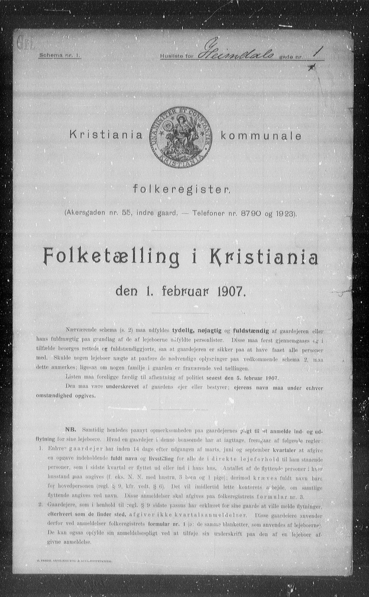 OBA, Municipal Census 1907 for Kristiania, 1907, p. 18888