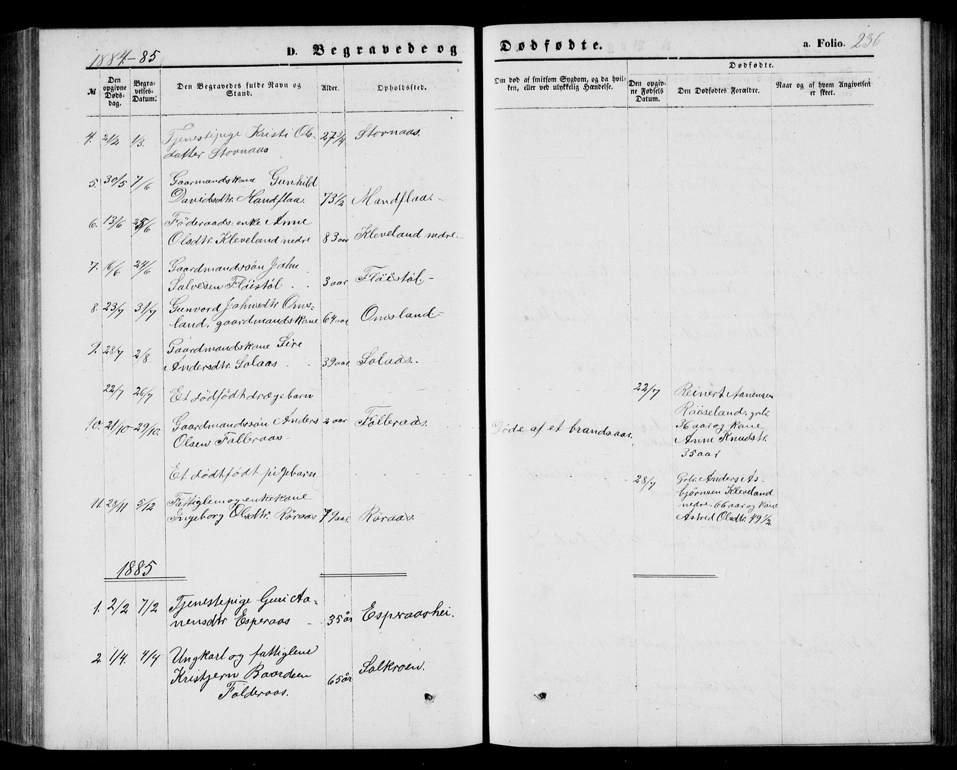 Bjelland sokneprestkontor, AV/SAK-1111-0005/F/Fb/Fbb/L0004: Parish register (copy) no. B 4, 1867-1887, p. 236