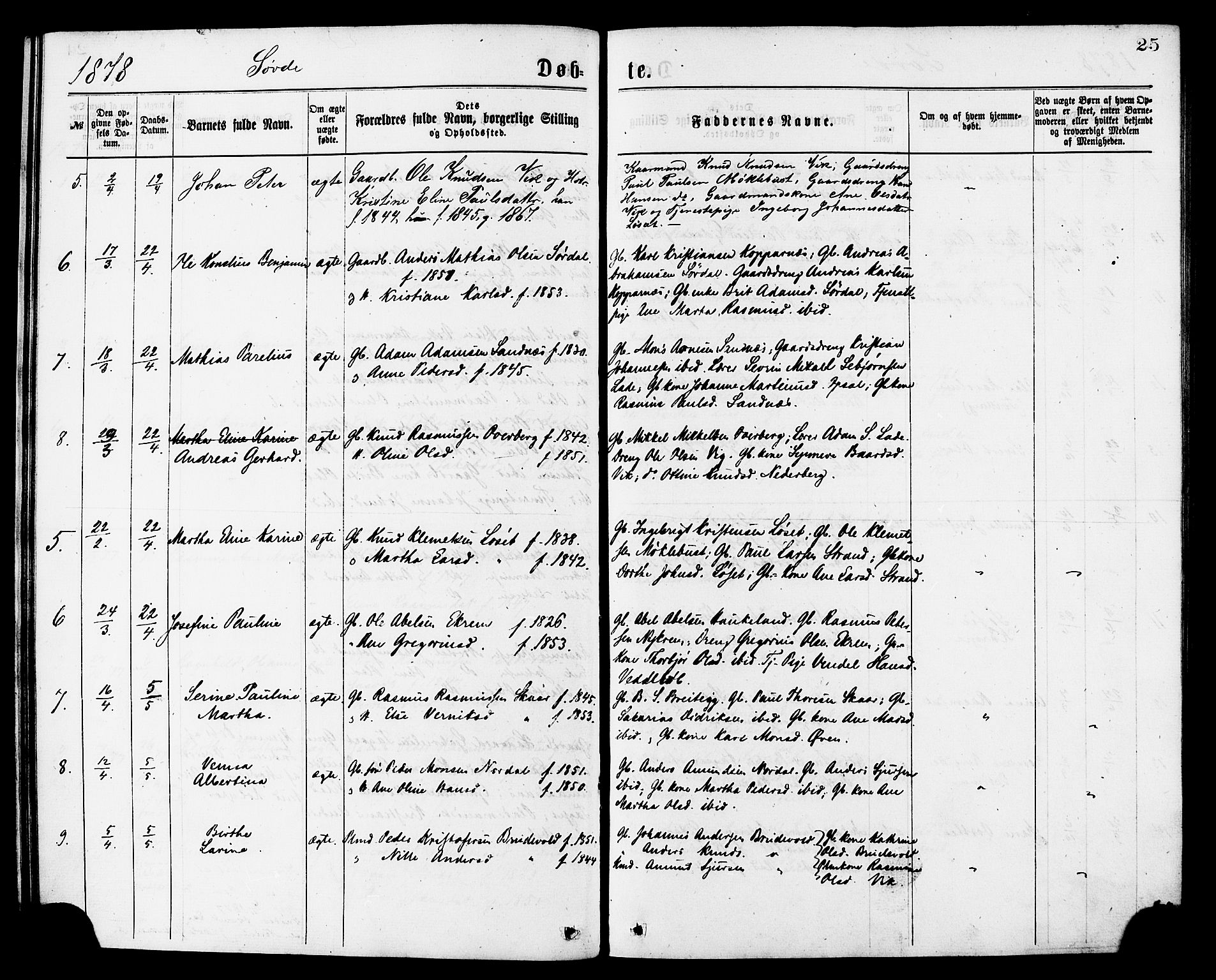 Ministerialprotokoller, klokkerbøker og fødselsregistre - Møre og Romsdal, AV/SAT-A-1454/502/L0024: Parish register (official) no. 502A02, 1873-1884, p. 25