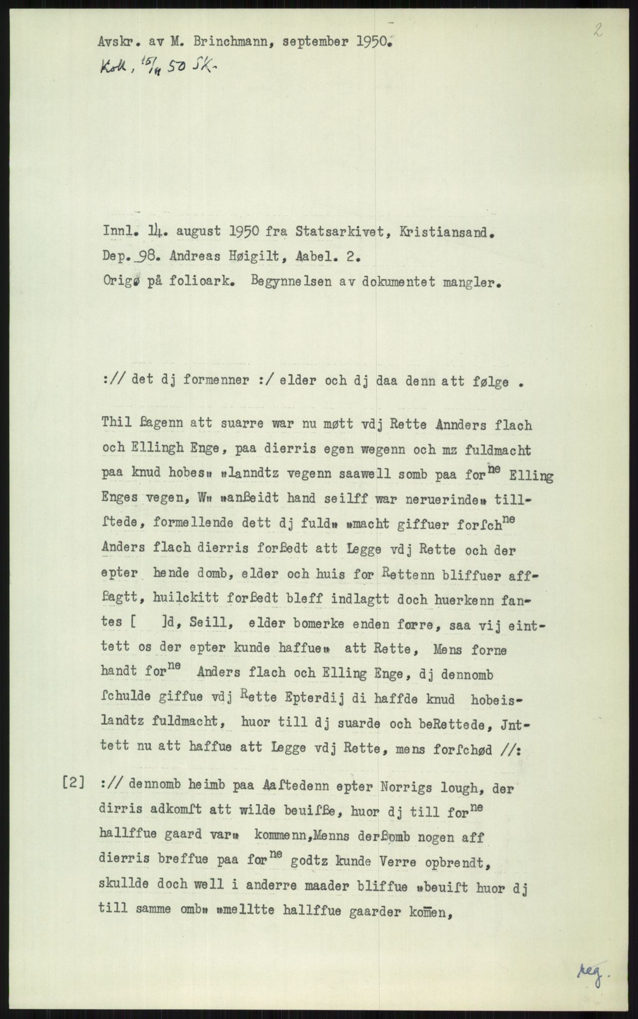 Samlinger til kildeutgivelse, Diplomavskriftsamlingen, AV/RA-EA-4053/H/Ha, p. 3273