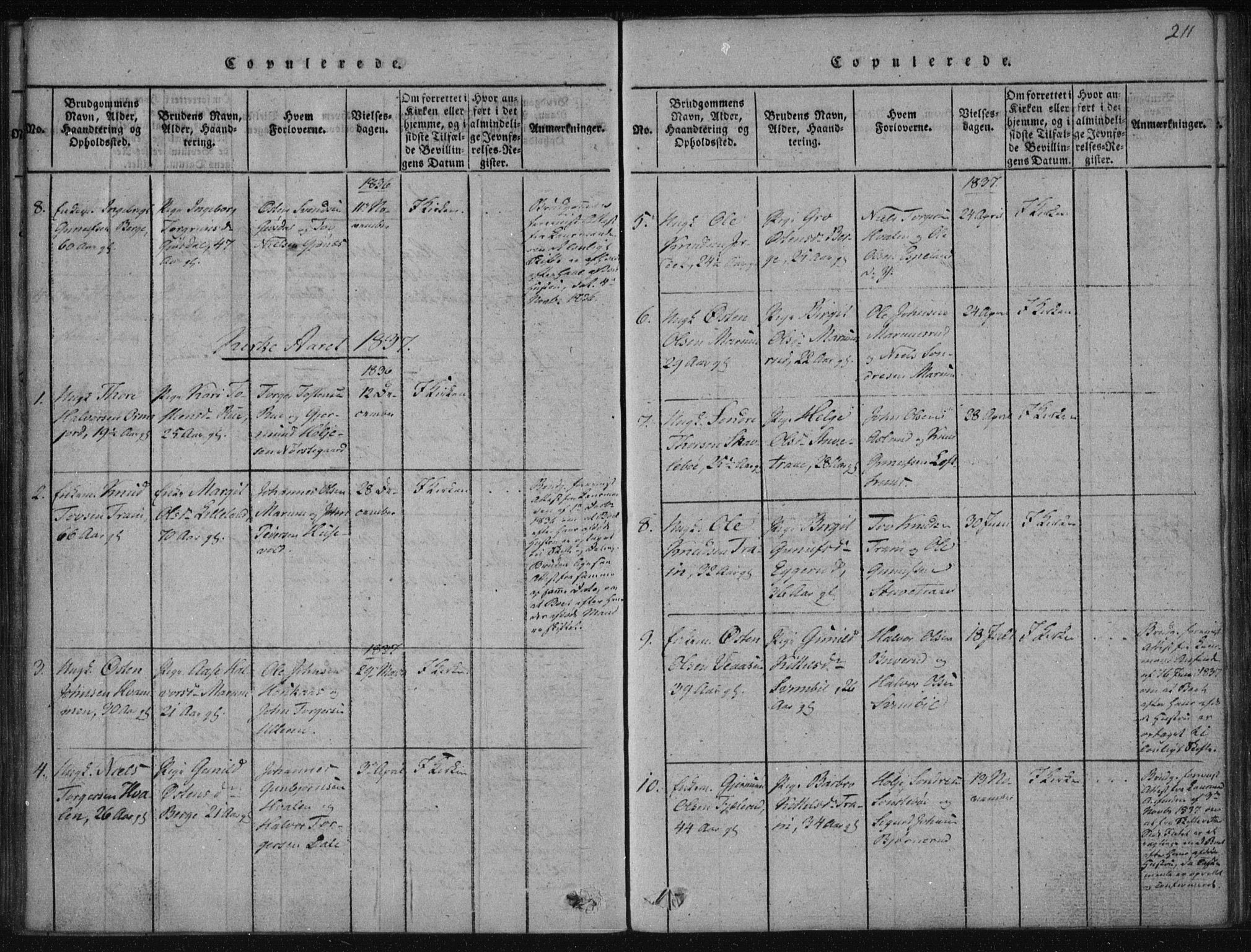 Tinn kirkebøker, AV/SAKO-A-308/F/Fa/L0004: Parish register (official) no. I 4, 1815-1843, p. 210b-211a