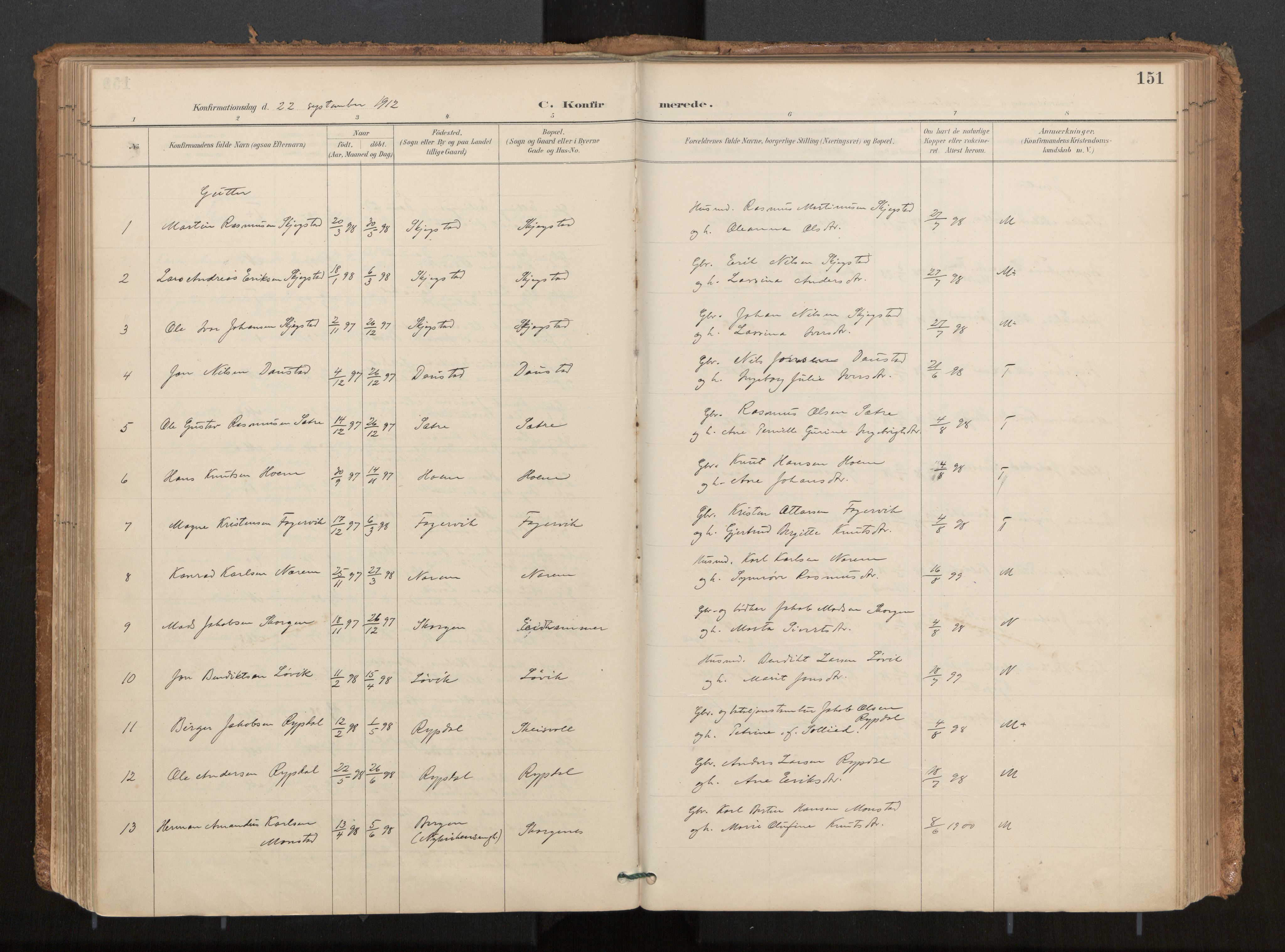 Ministerialprotokoller, klokkerbøker og fødselsregistre - Møre og Romsdal, AV/SAT-A-1454/541/L0545a: Parish register (official) no. 541A03, 1887-1912, p. 151