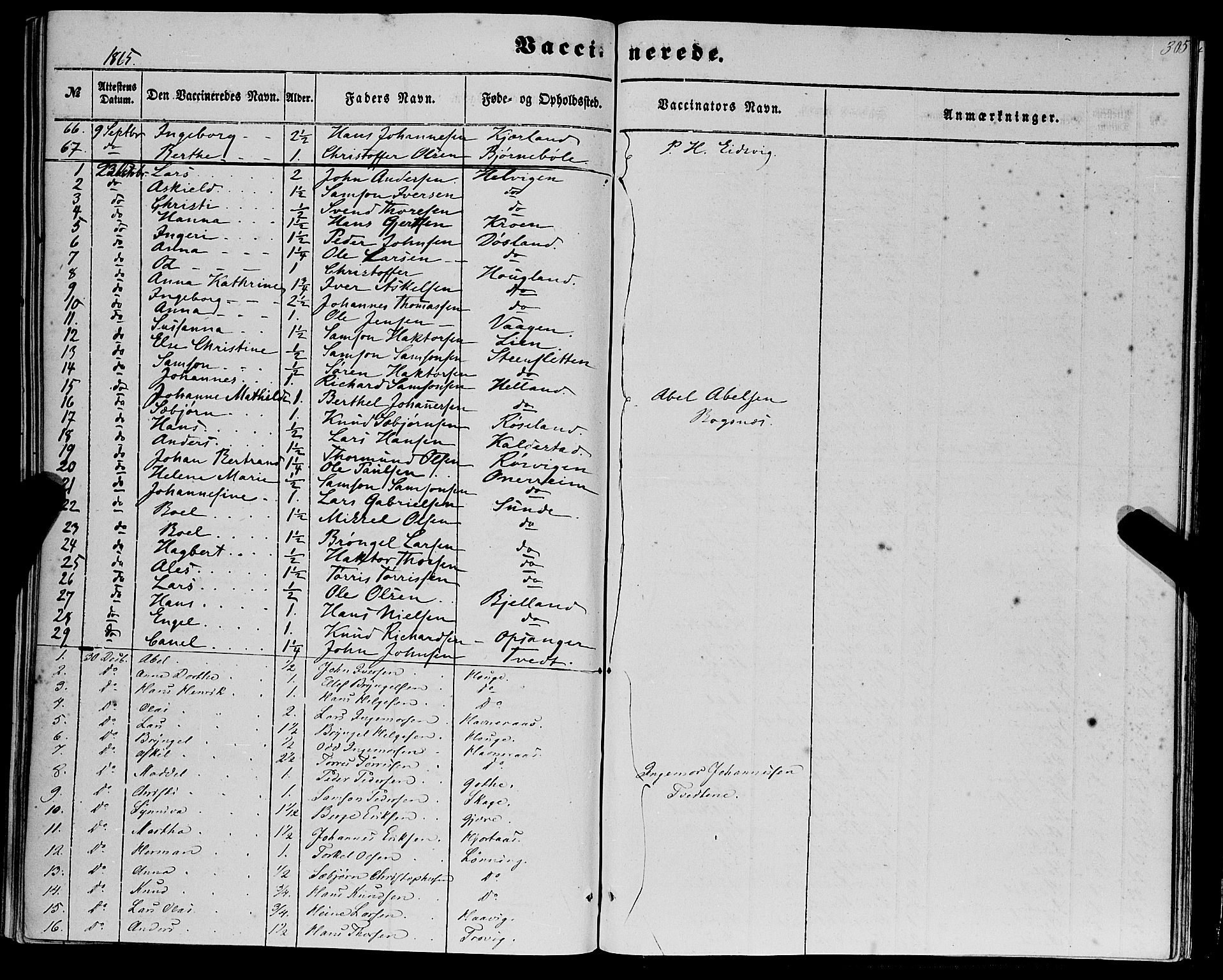 Kvinnherad sokneprestembete, AV/SAB-A-76401/H/Haa: Parish register (official) no. A 8, 1854-1872, p. 305