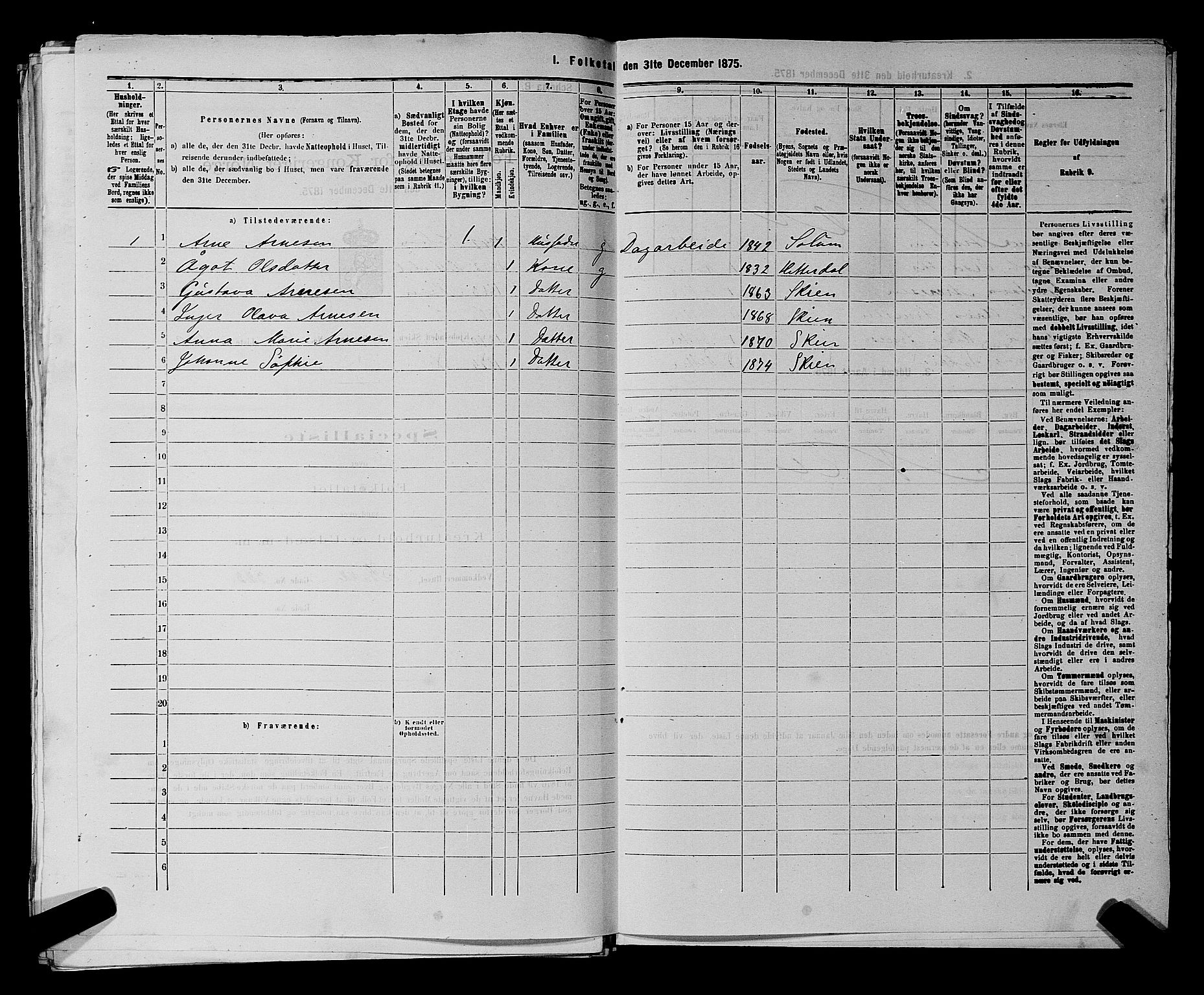 SAKO, 1875 census for 0806P Skien, 1875, p. 675