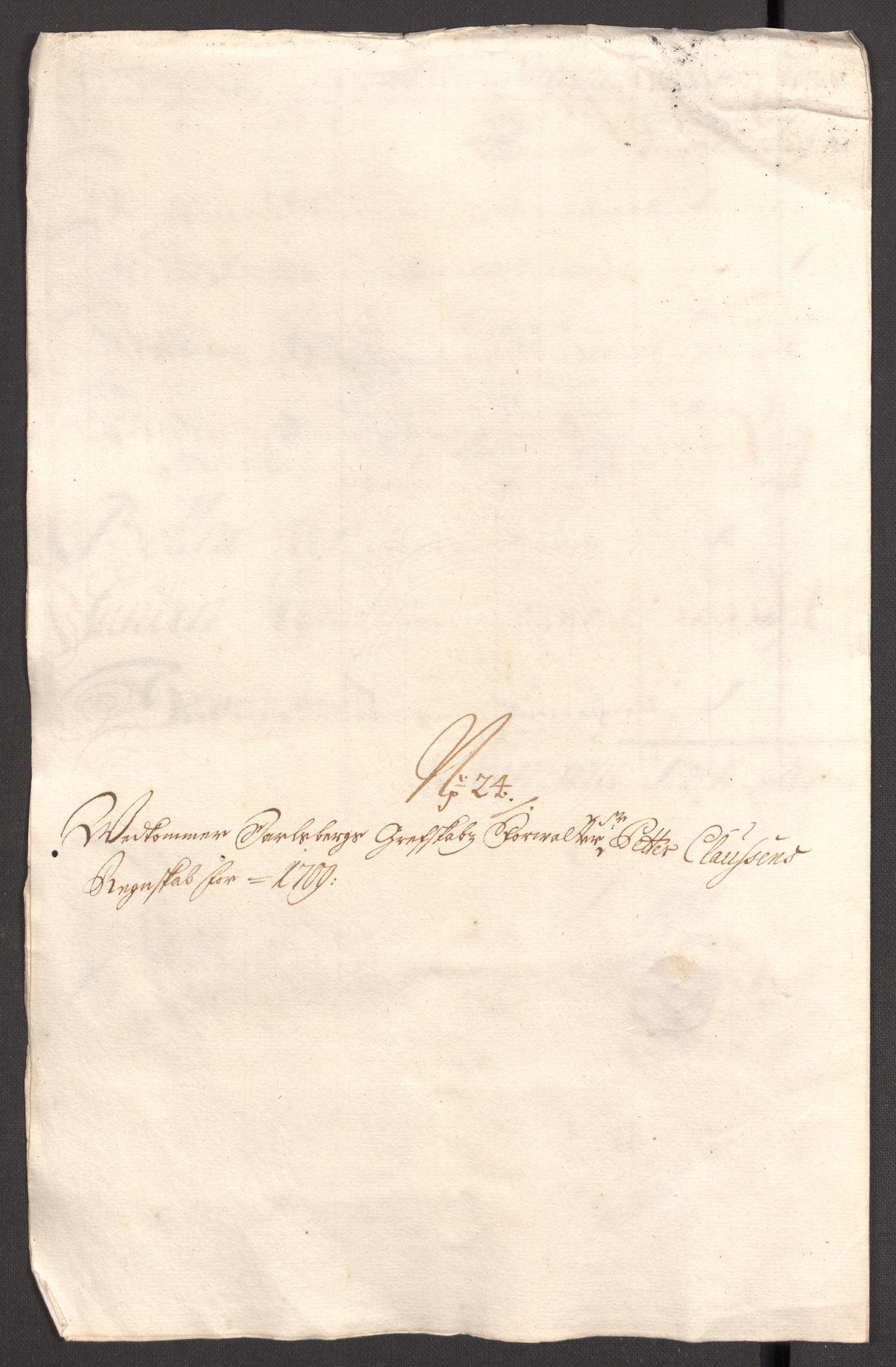 Rentekammeret inntil 1814, Reviderte regnskaper, Fogderegnskap, AV/RA-EA-4092/R32/L1874: Fogderegnskap Jarlsberg grevskap, 1709, p. 243