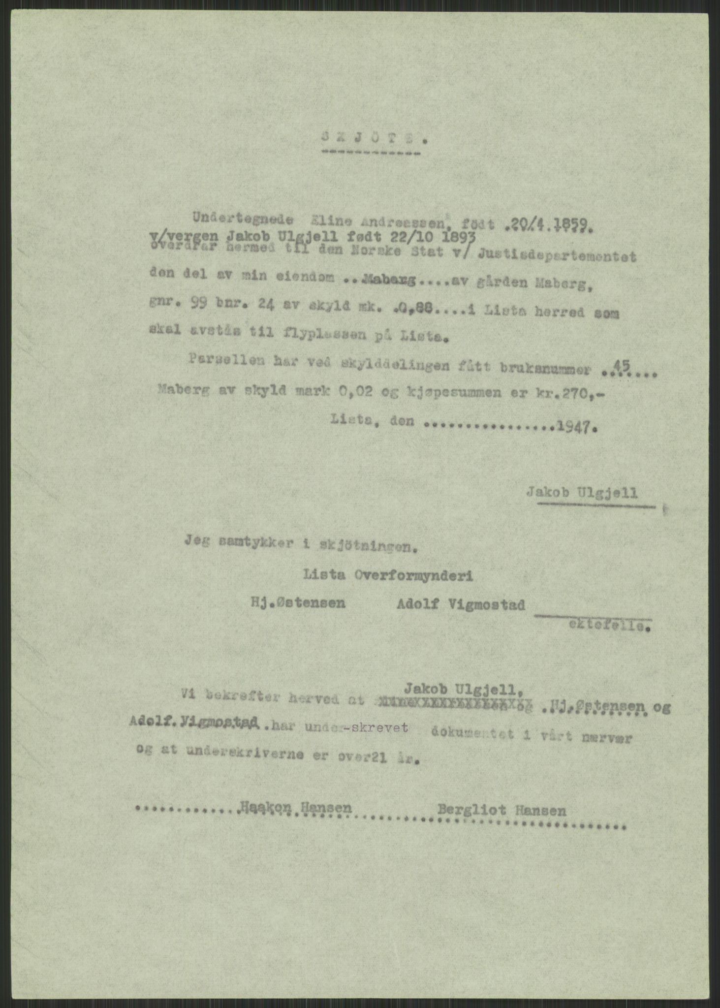 Forsvarsdepartementet, 10. kontor / Oppgjørskontoret, AV/RA-RAFA-1225/D/Db/L0182: Lista oppgjørskontor, 1942-1950, p. 49