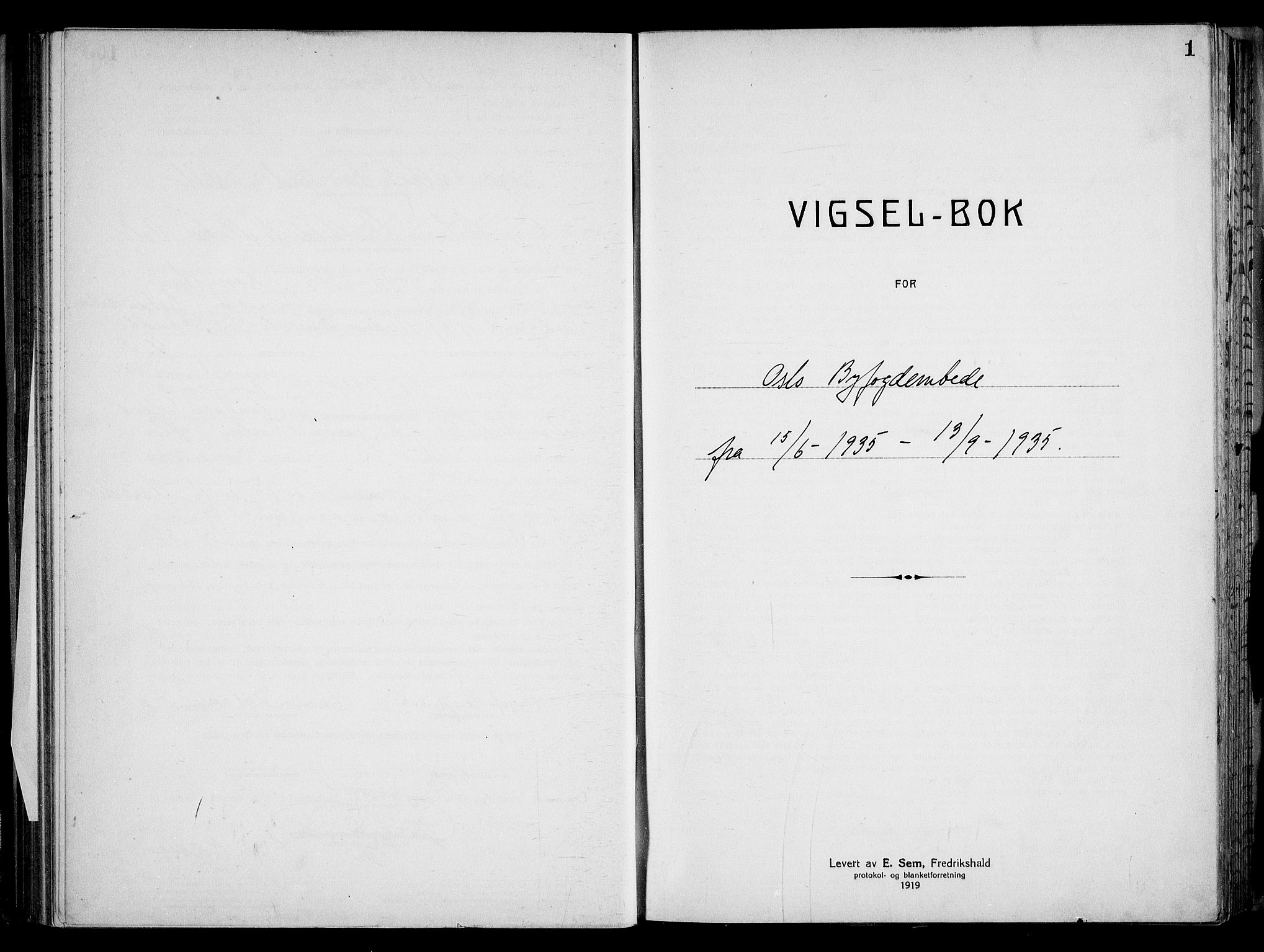 Oslo byfogd avd. I, SAO/A-10220/L/Lb/Lbb/L0025: Notarialprotokoll, rekke II: Vigsler, 1935-1936, p. 1a
