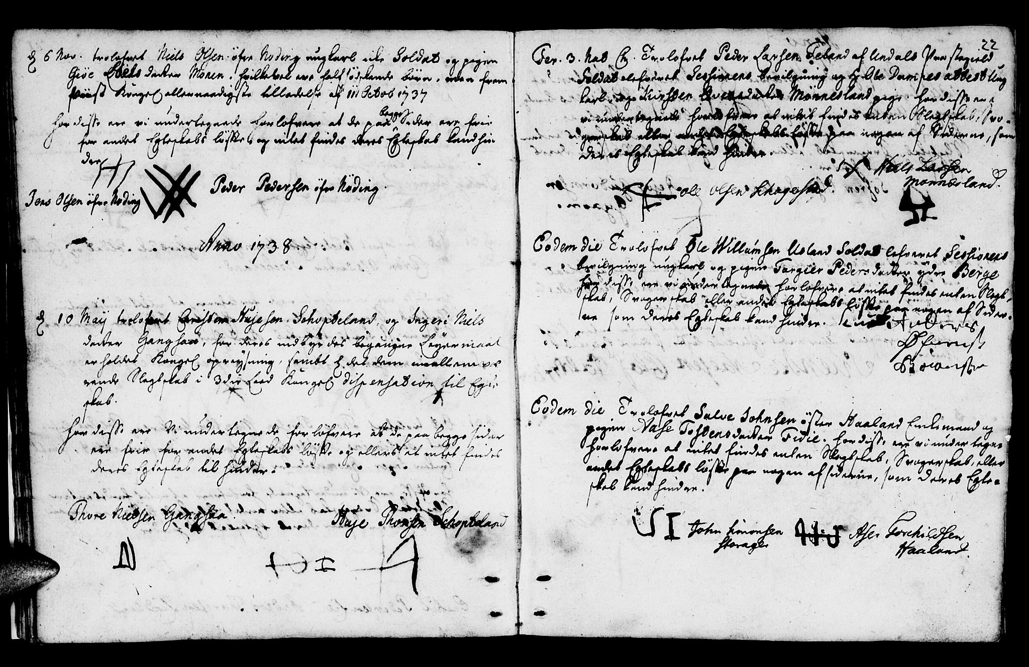 Mandal sokneprestkontor, AV/SAK-1111-0030/F/Fa/Fab/L0001: Parish register (official) no. A 1, 1720-1793, p. 22