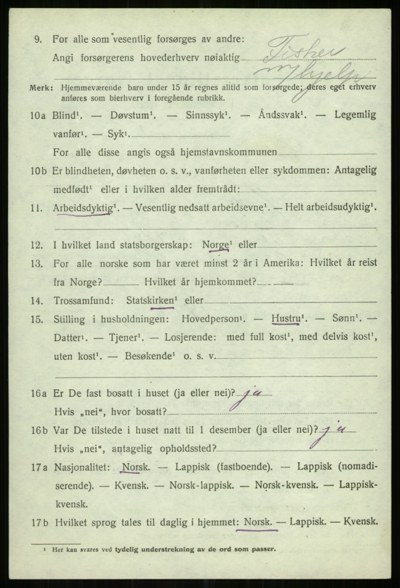SATØ, 1920 census for Helgøy, 1920, p. 1602