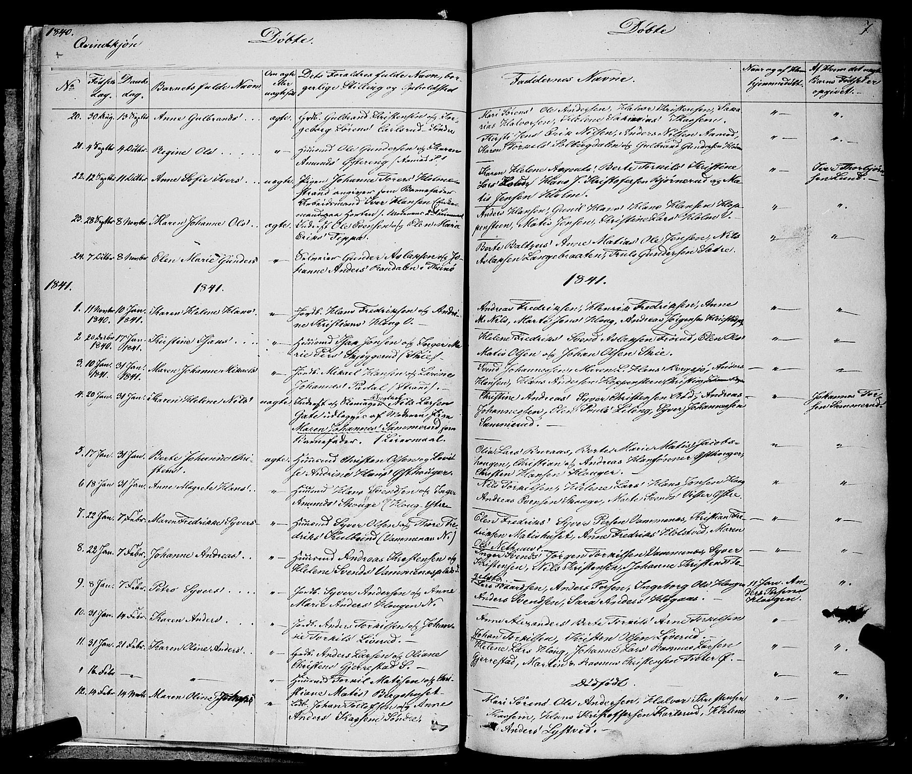 Skiptvet prestekontor Kirkebøker, AV/SAO-A-20009/F/Fa/L0006: Parish register (official) no. 6, 1839-1860, p. 7