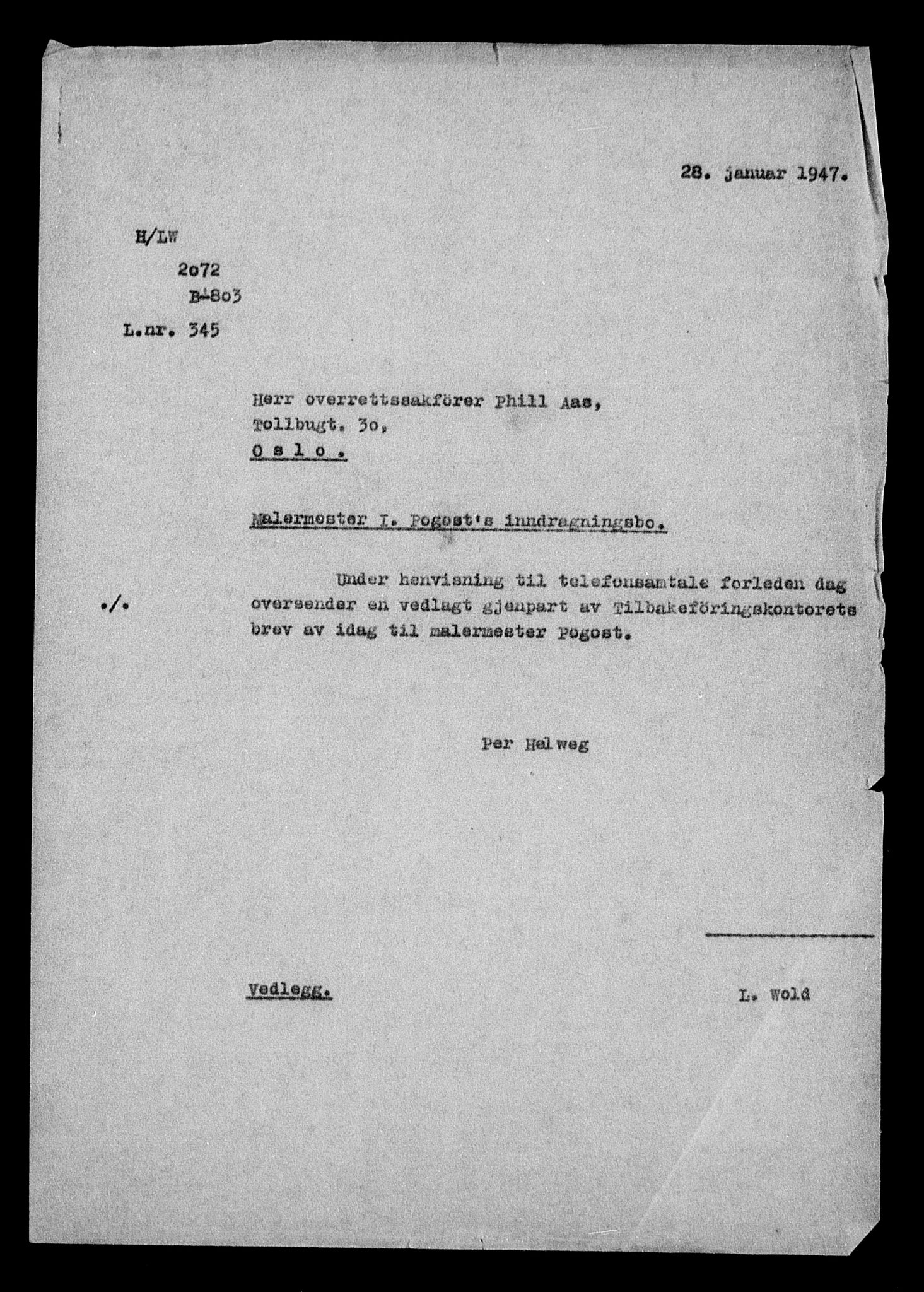 Justisdepartementet, Tilbakeføringskontoret for inndratte formuer, AV/RA-S-1564/H/Hc/Hcc/L0970: --, 1945-1947, p. 22