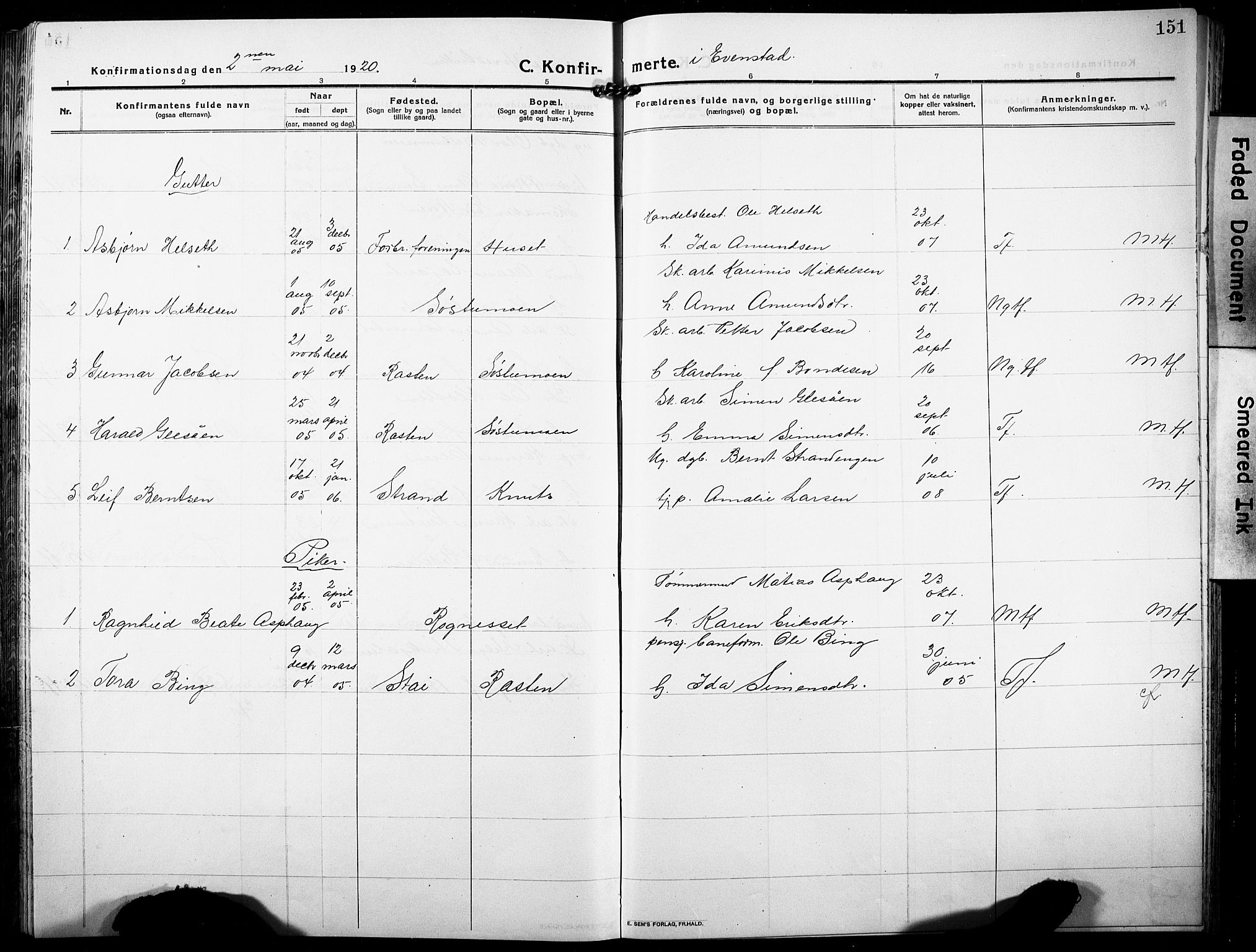 Stor-Elvdal prestekontor, SAH/PREST-052/H/Ha/Hab/L0005: Parish register (copy) no. 5, 1913-1932, p. 151